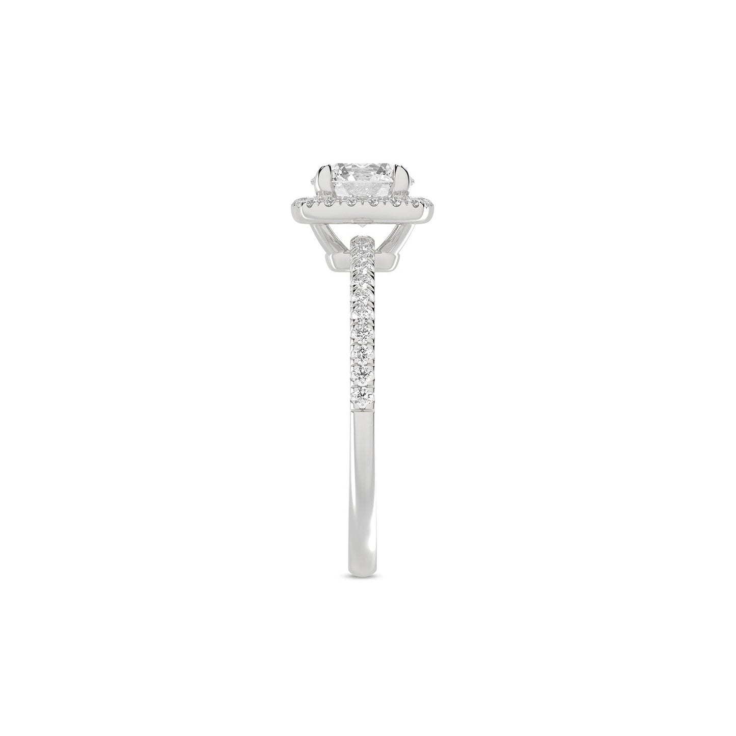 Luxe Round Center Princess Halo Ring