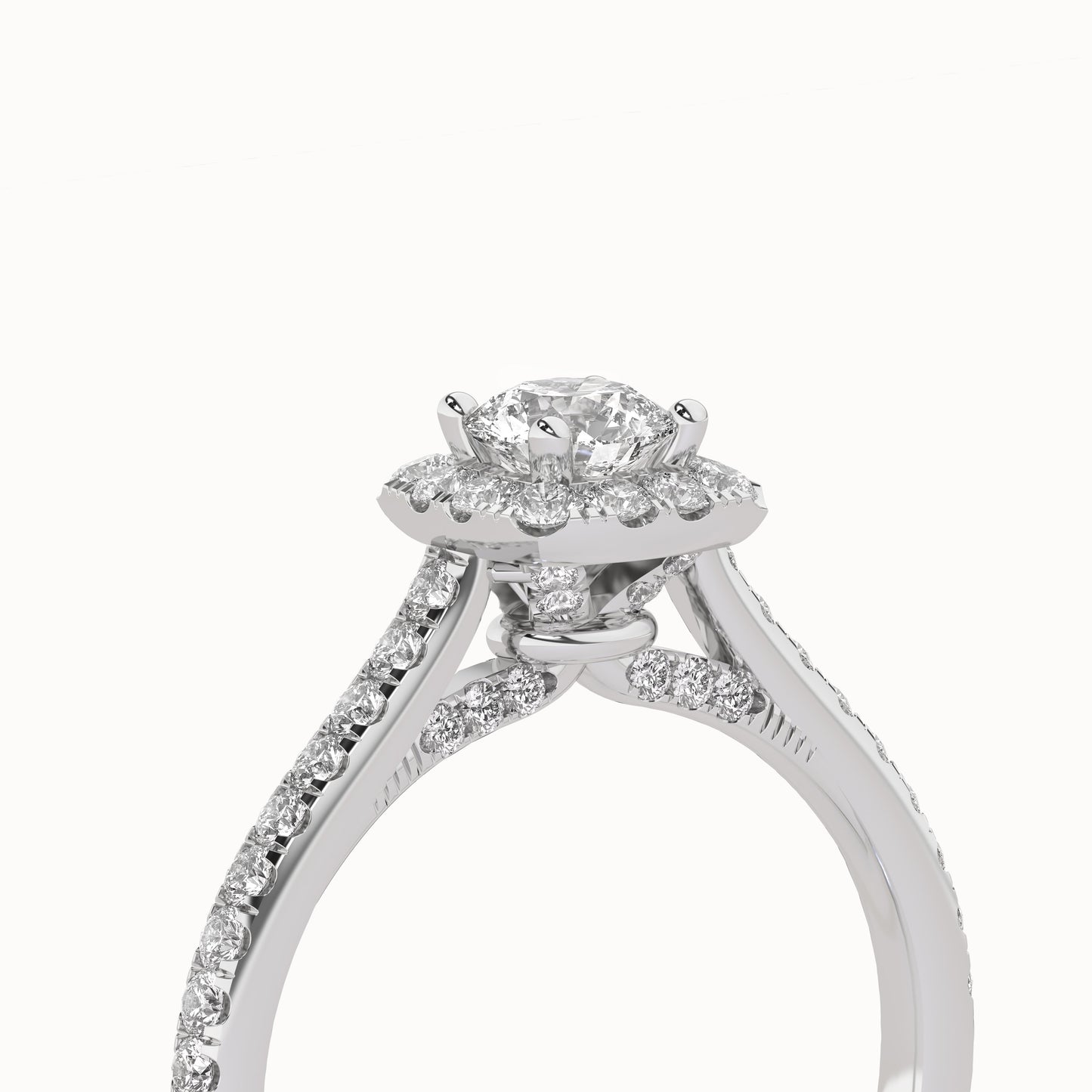 Round-Center Princess Halo Ring_Product Angle_3/4Ct. - 4