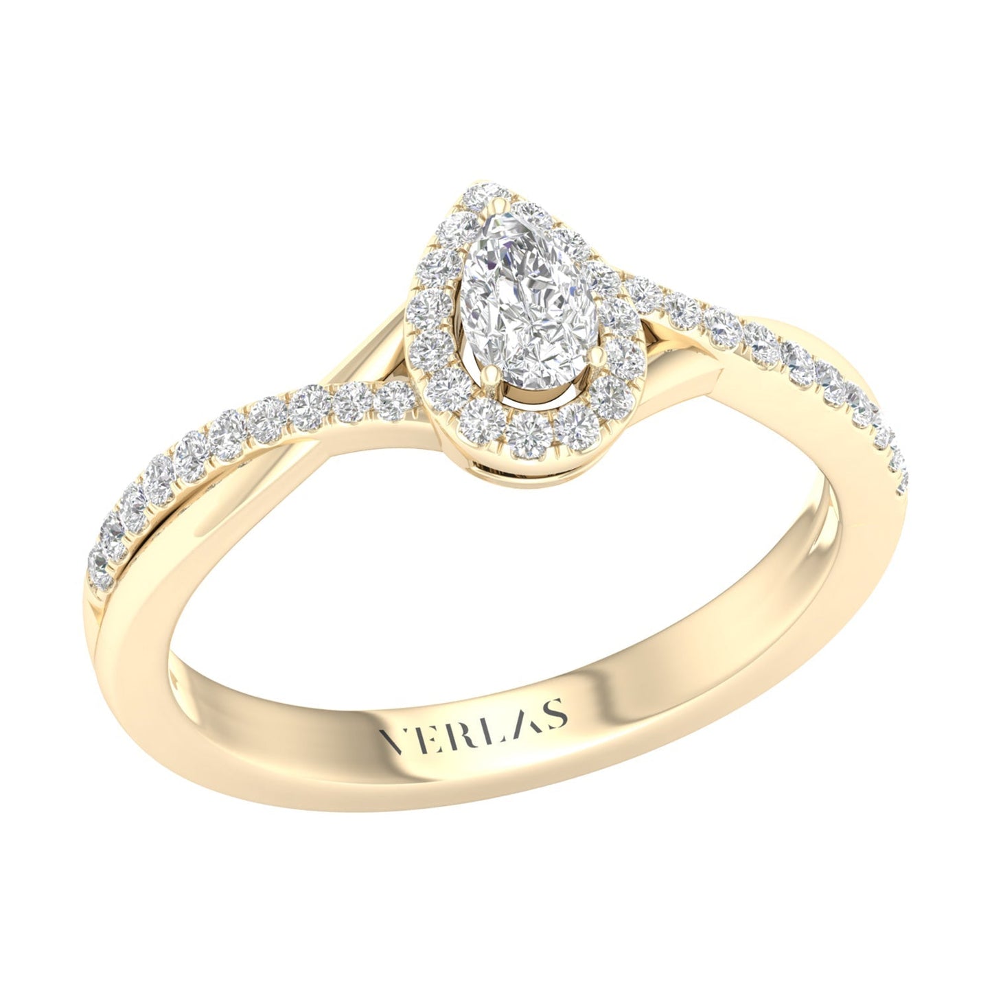 My Crossover Peeking Dewdrop Halo Ring