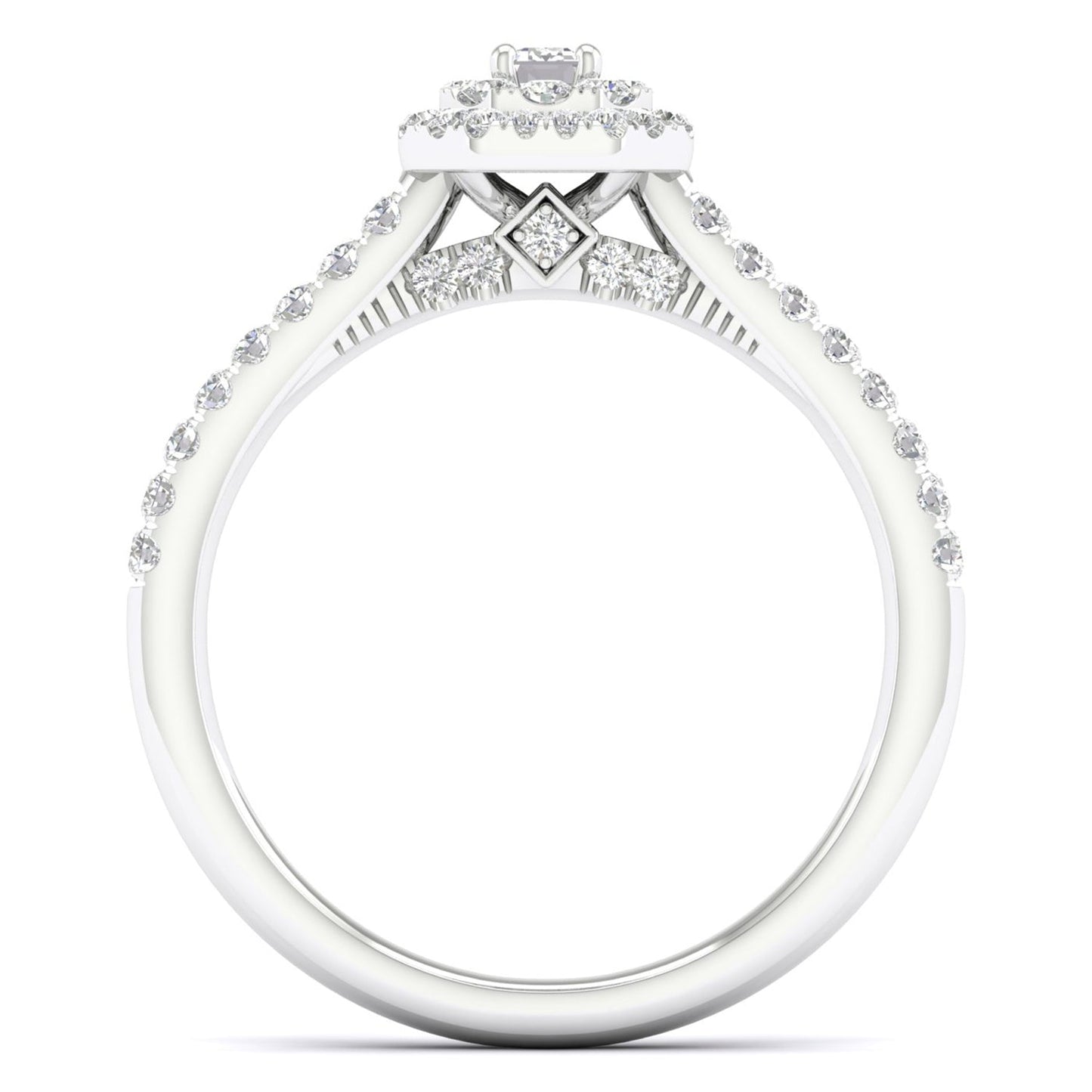 Quaint Signature Emerald Double Halo Ring