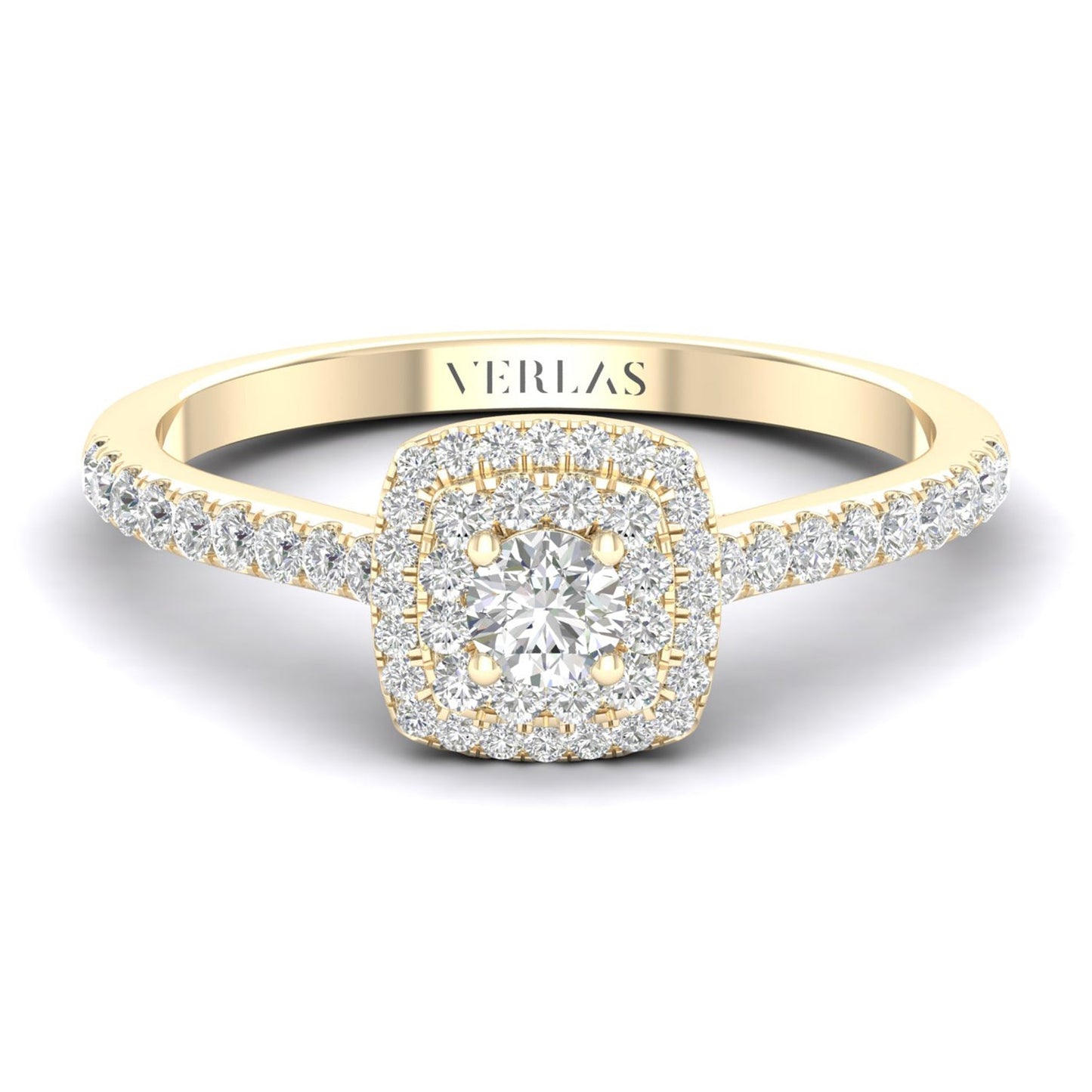 Quaint Signature Round Princess Double Halo Ring_Product Angle_1/2 - 1