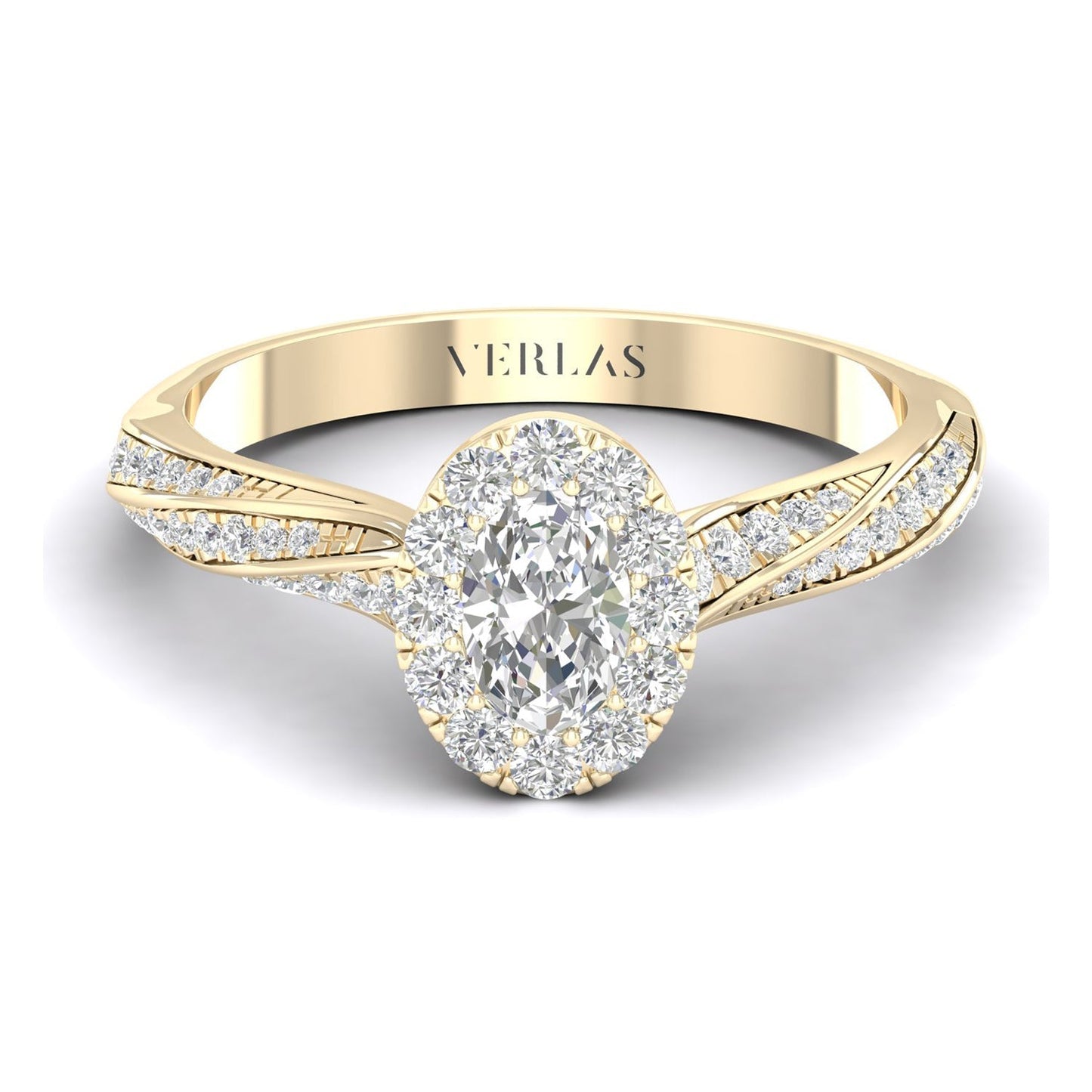 Swirl Iconic Ellipse Halo Ring
