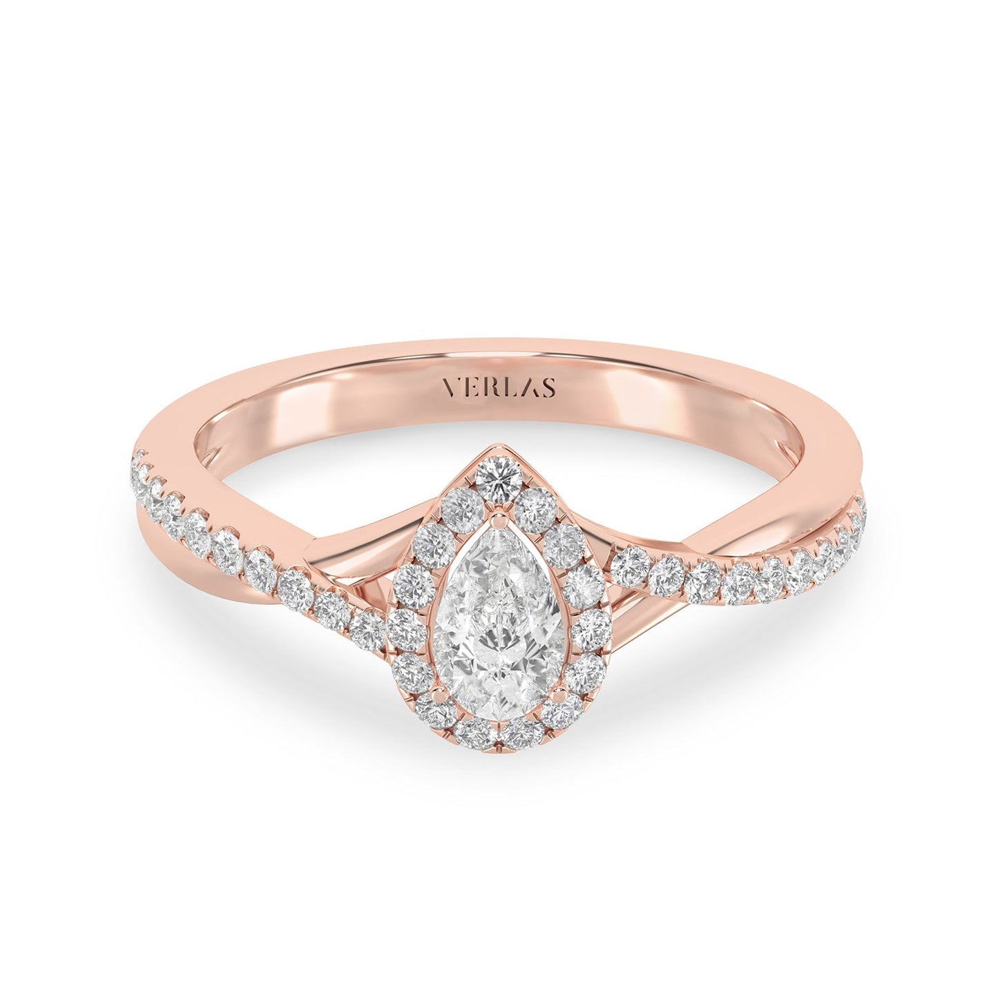 My Crossover Peeking Dewdrop Halo Ring
