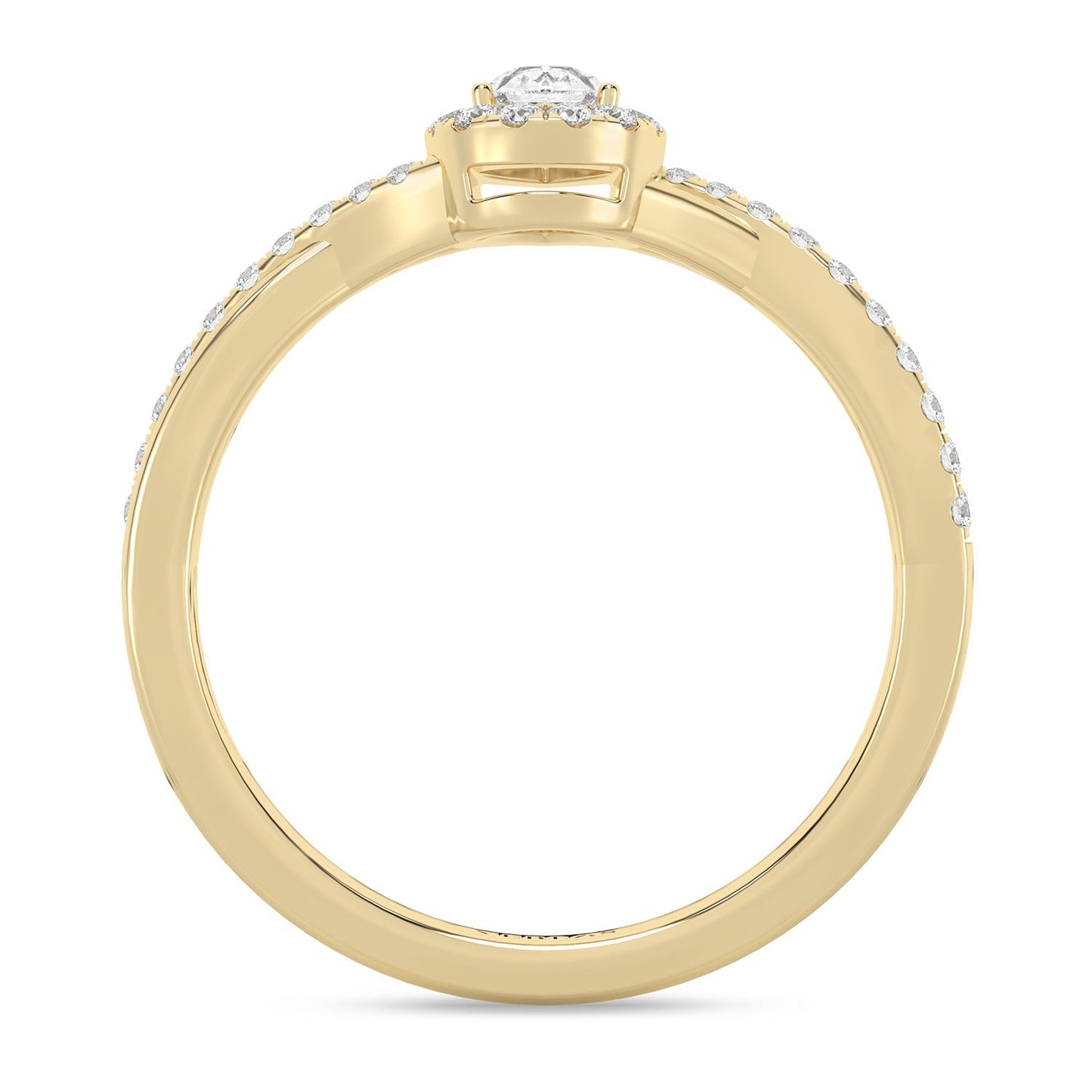 My Crossover Peeking Dewdrop Halo Ring