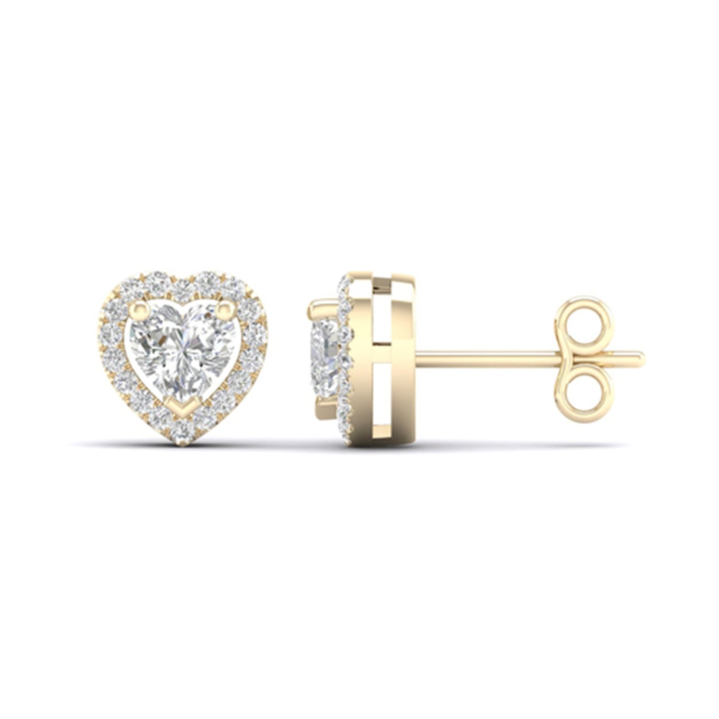 Heart Halo Studs_Product Angle_1 Ct. - 1