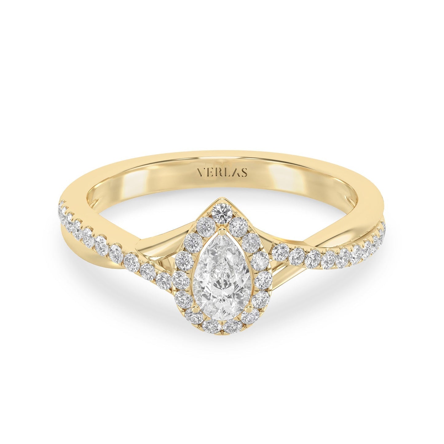 My Crossover Peeking Dewdrop Halo Ring