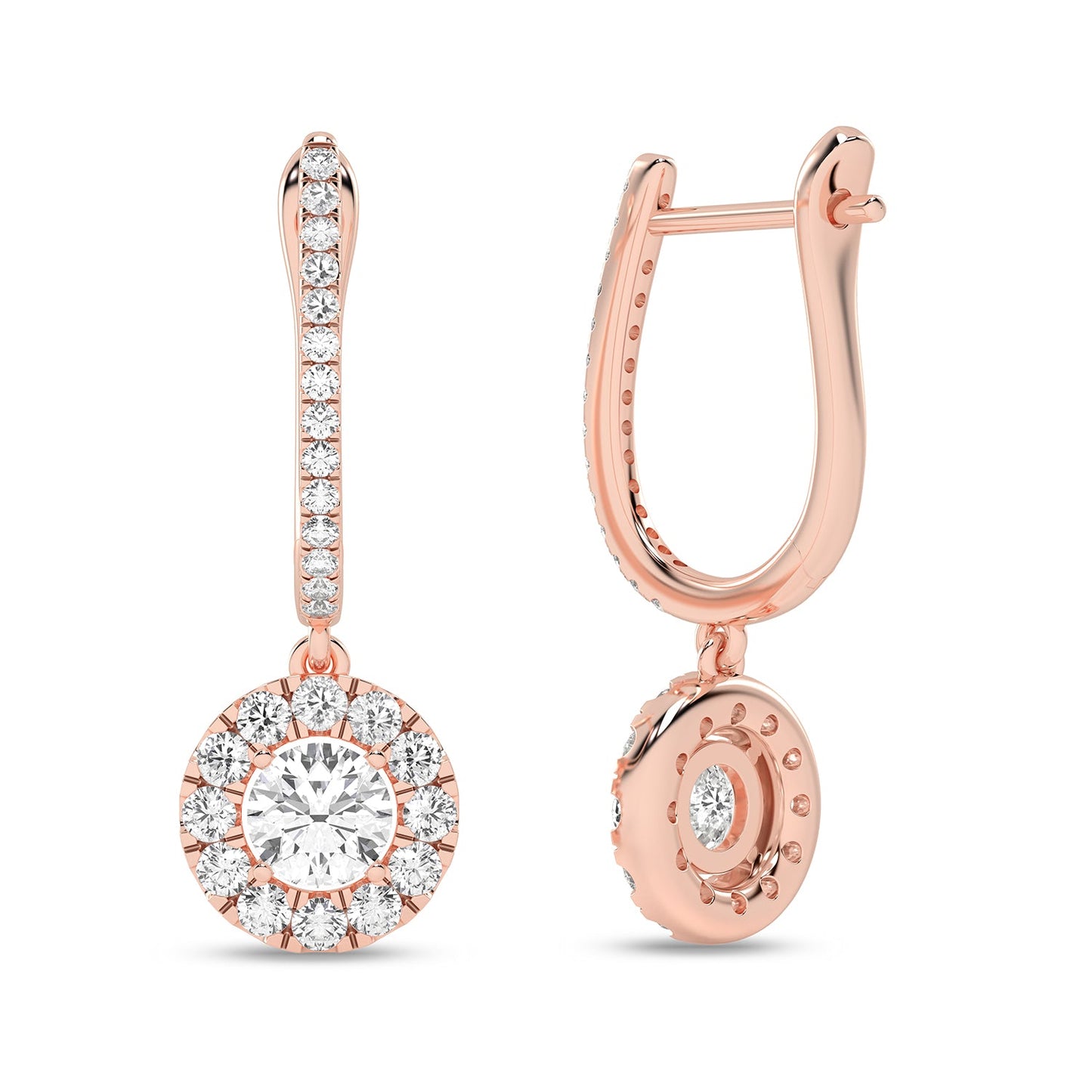 Round Halo Drop Earrings_Product Angle_7/8 Ct. - 3