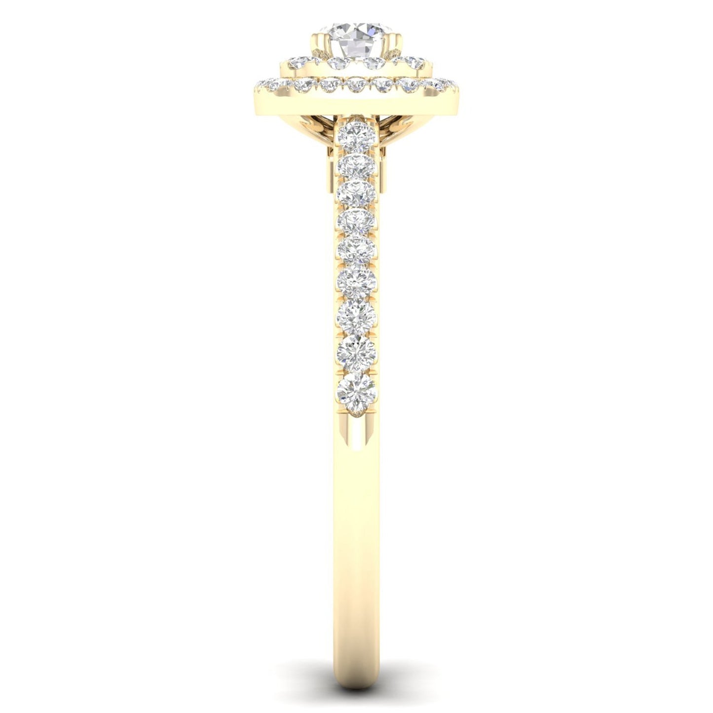 Quaint Signature Round Princess Double Halo Ring_Product Angle_1/2 - 4