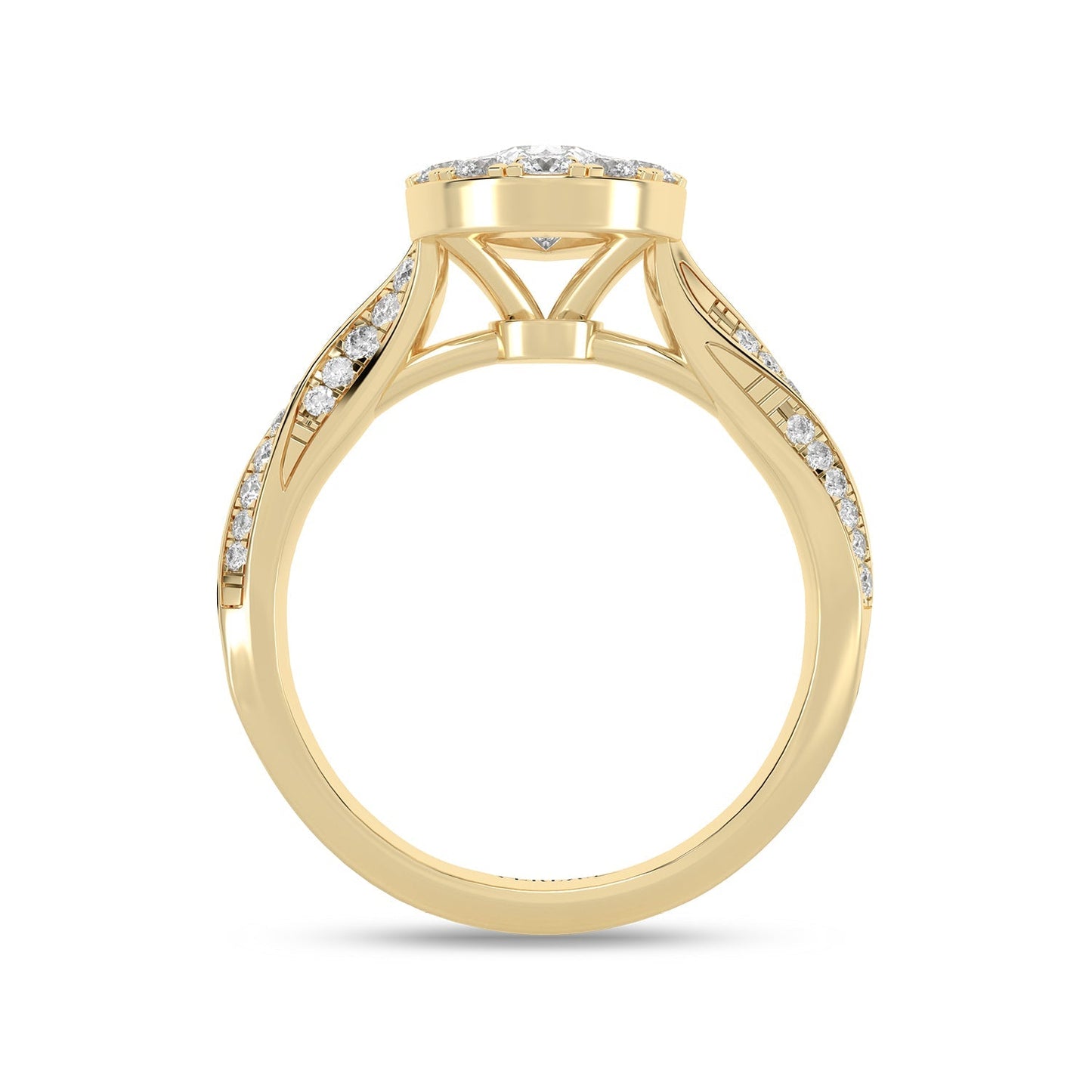 Swirl Iconic Dewdrop Halo Ring