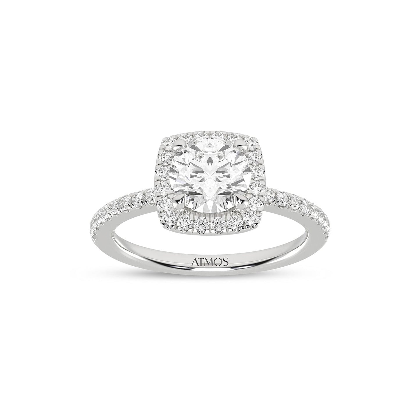 Luxe Round Center Princess Halo Ring