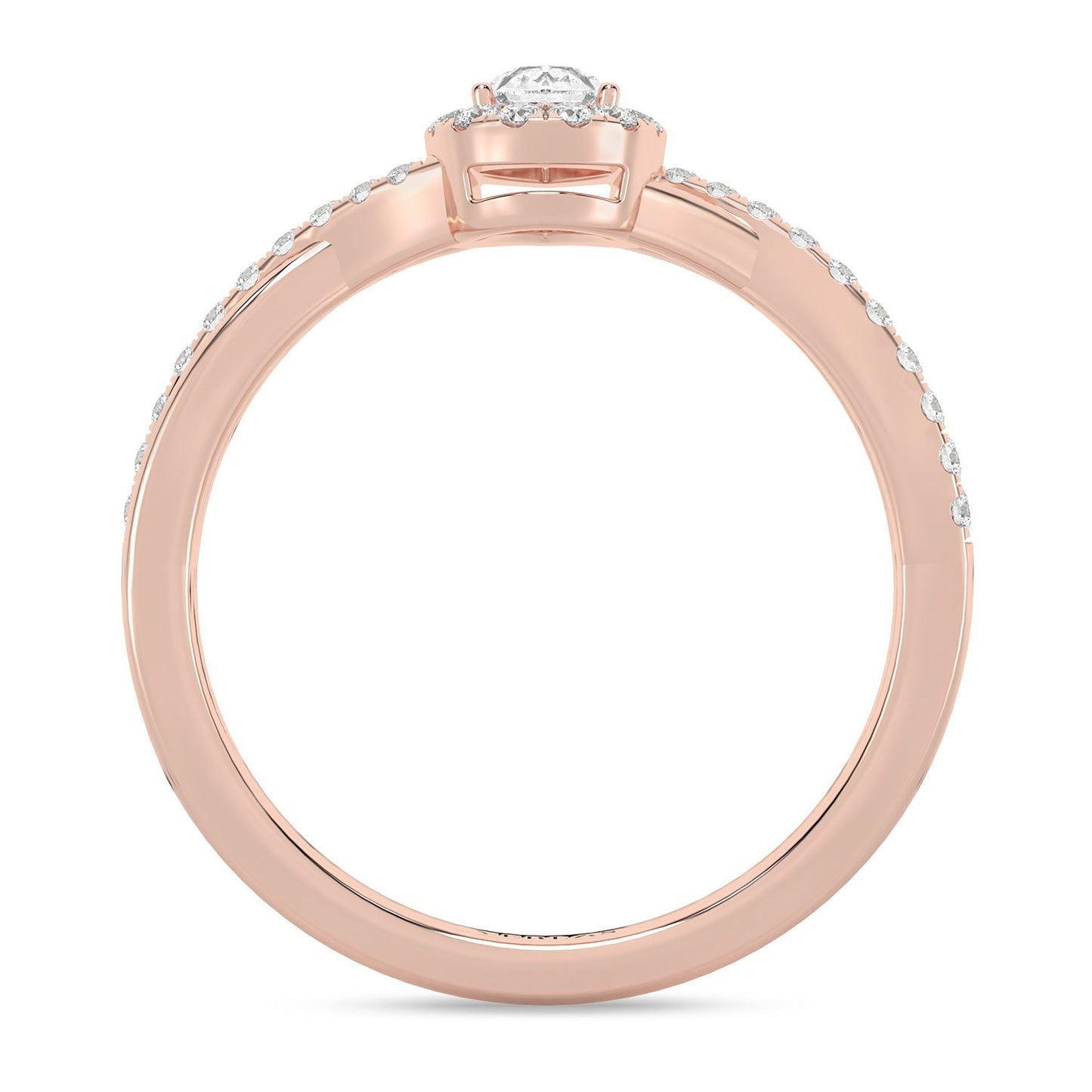 My Crossover Peeking Dewdrop Halo Ring