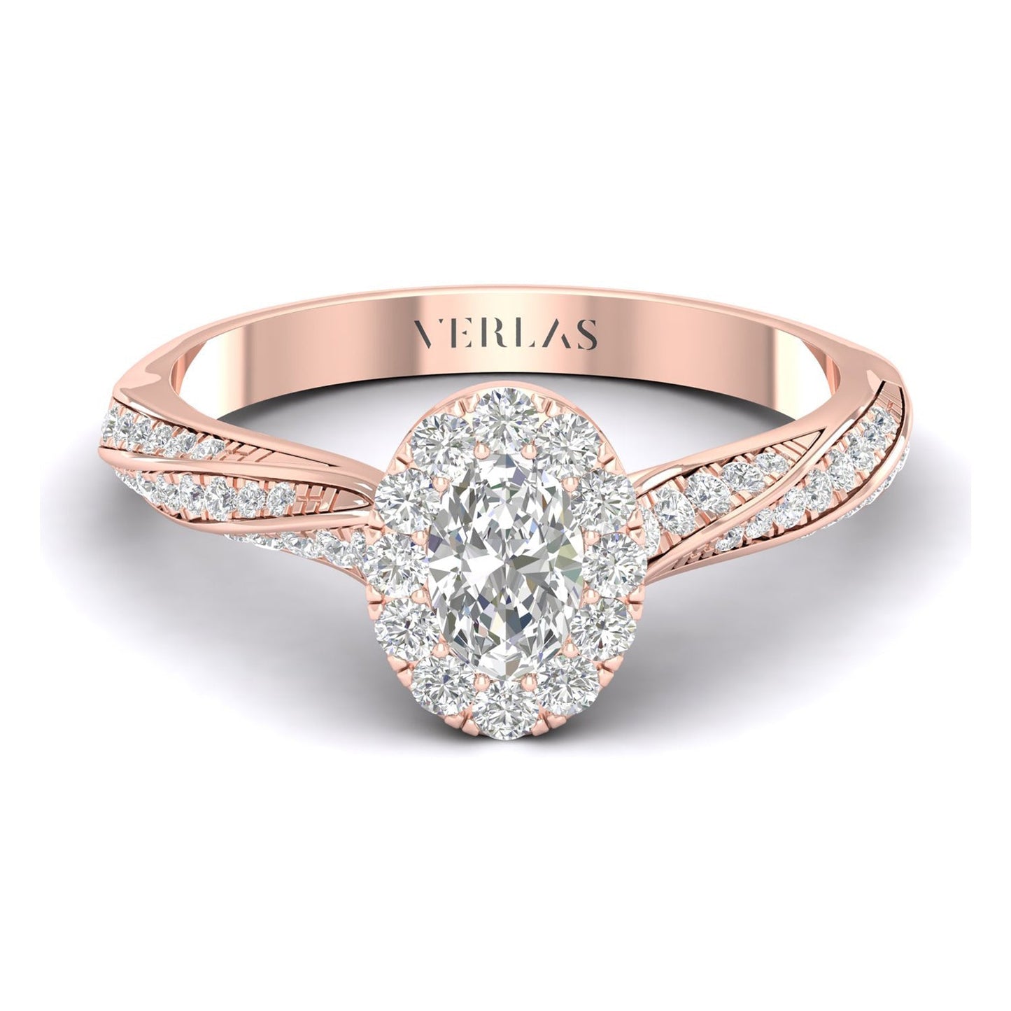 Swirl Iconic Ellipse Halo Ring
