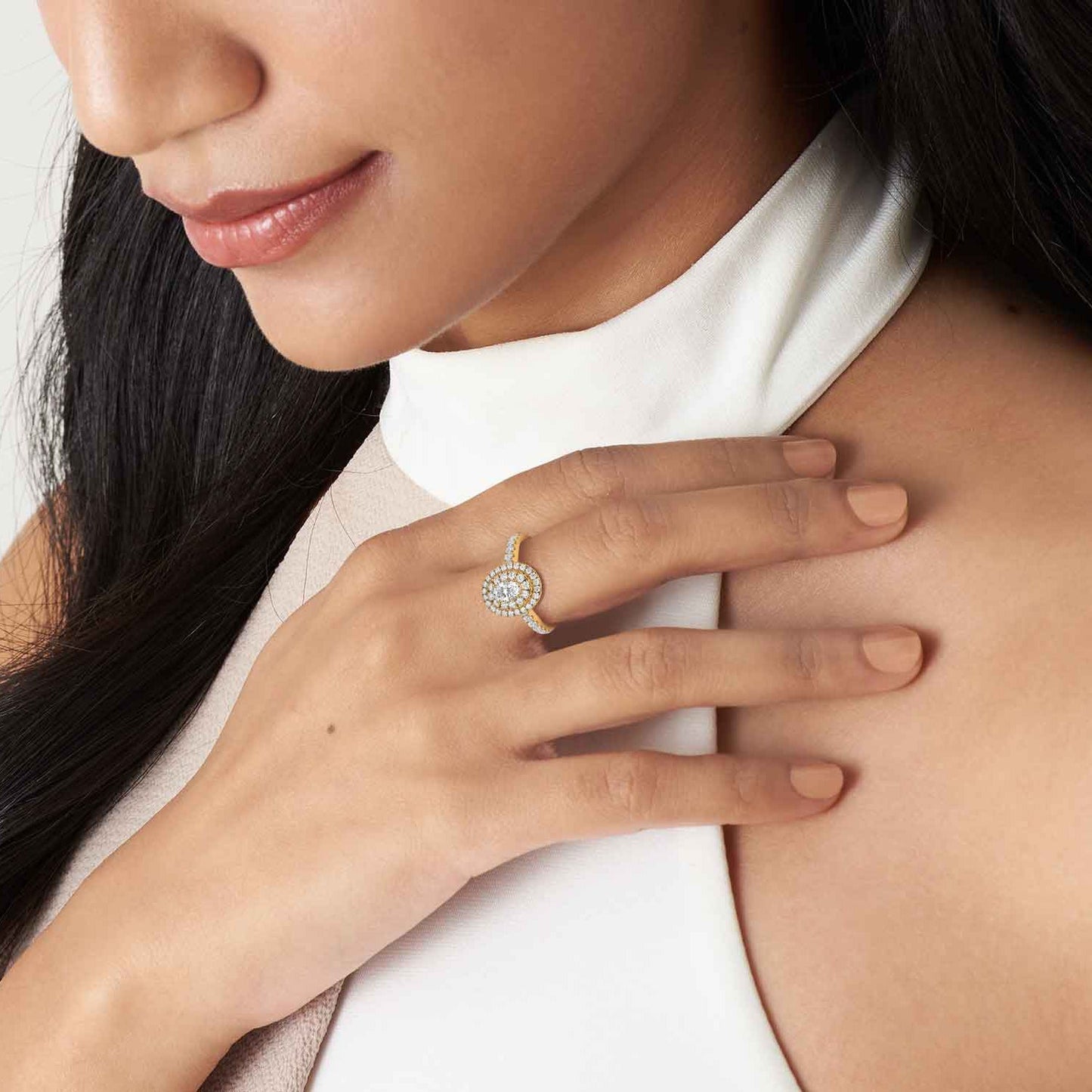 Signature Ellipse Double Halo Ring