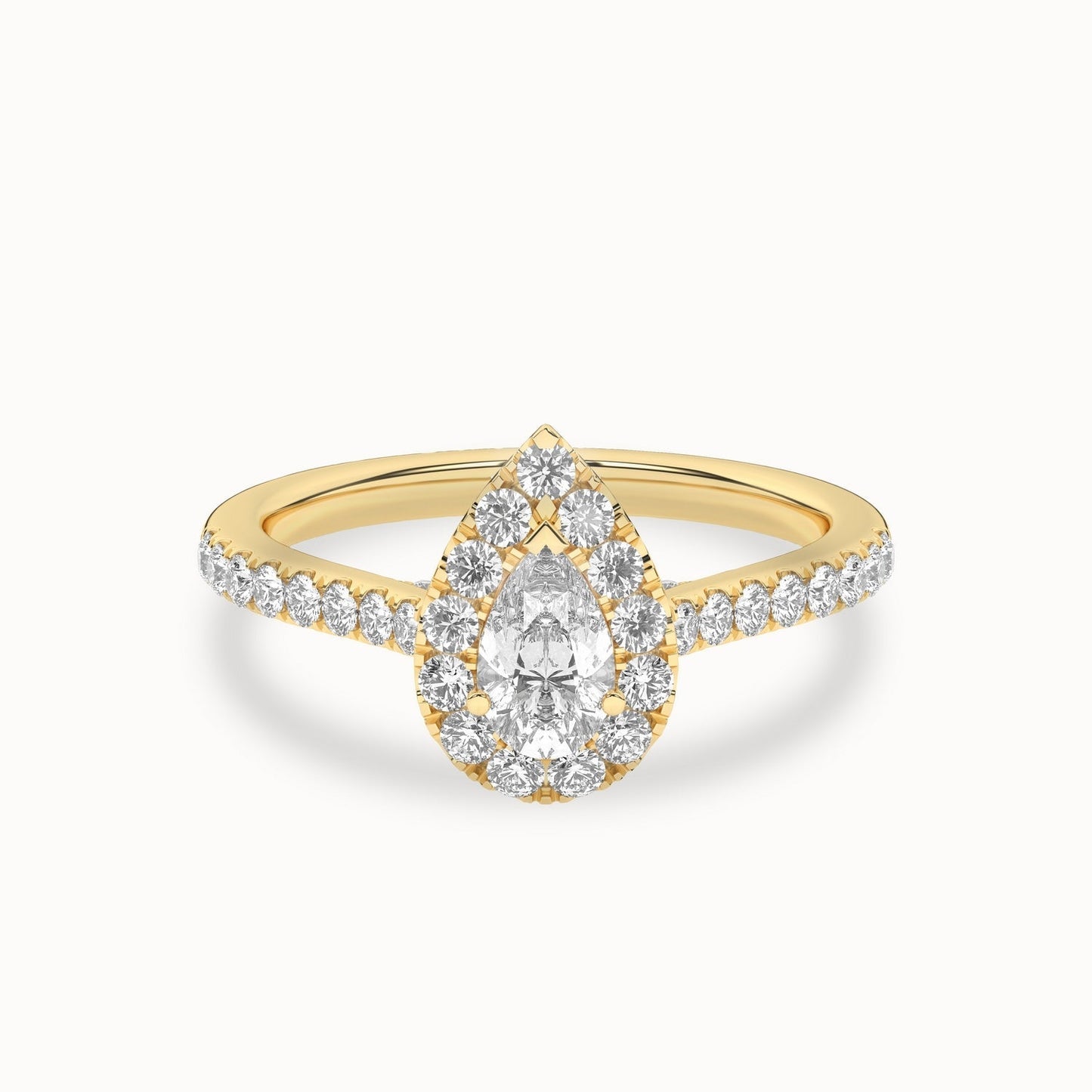 Signature Dewdrop Halo Ring_Product Angle_1Ct - 1