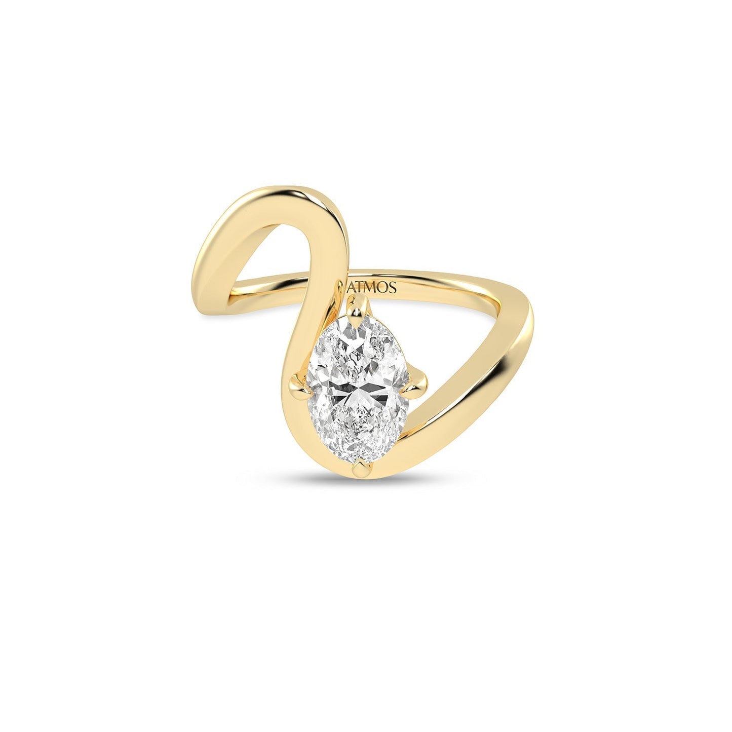 Atmos Curved Shank Ellipse Ring_Product Angle_1 Ct. - 1