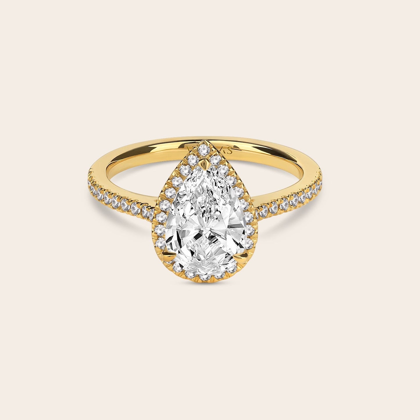 Dewdrop Signature Halo Ring