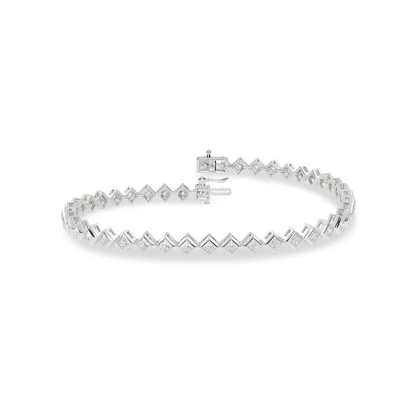 Bezel-Set Princess Tennis Bracelet