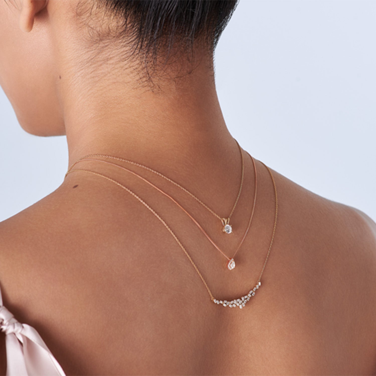 Petite Dewdrop Halo Necklace_Product angle_PCP Main Image