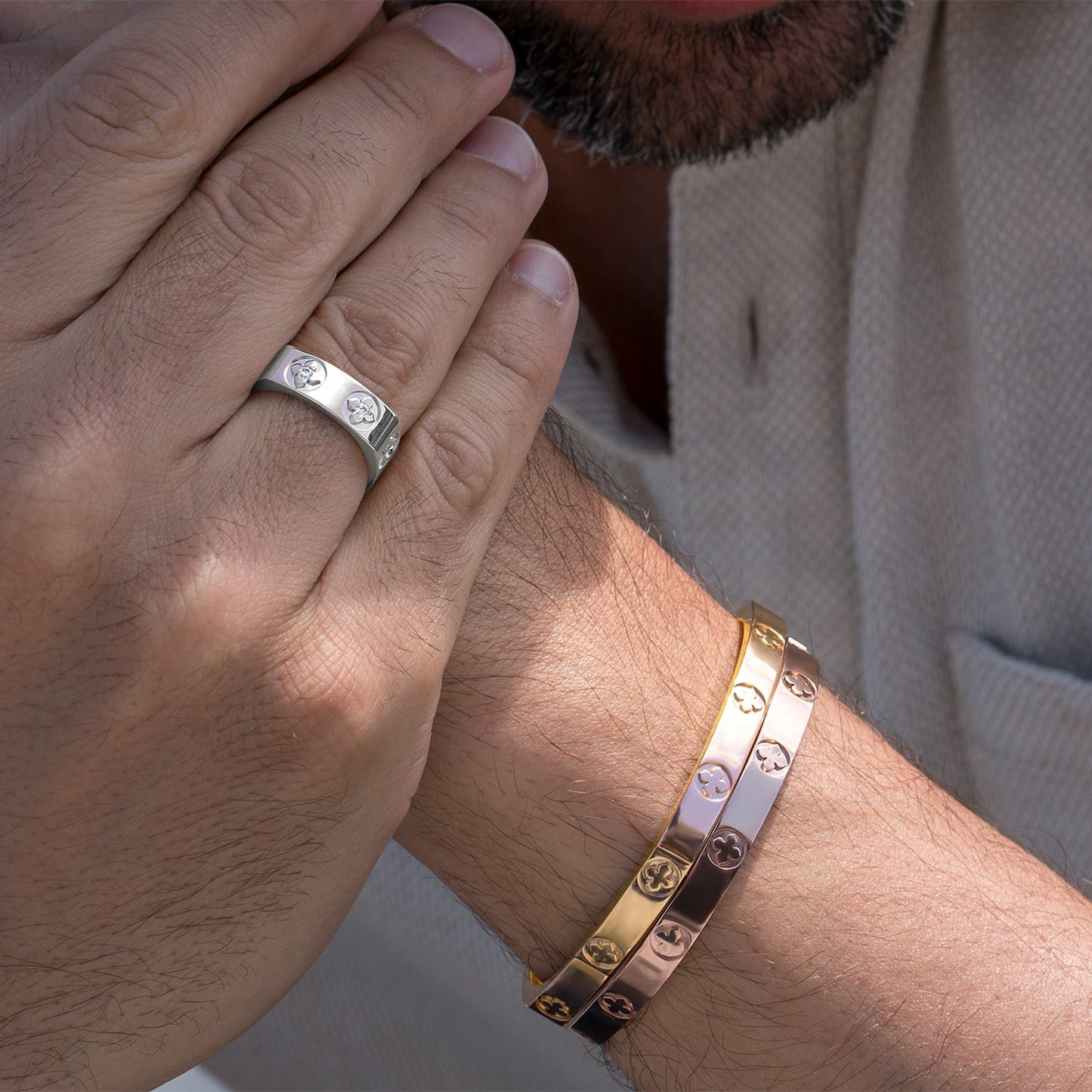 La Fleur 6.10mm 6-Diamonds Square Band
