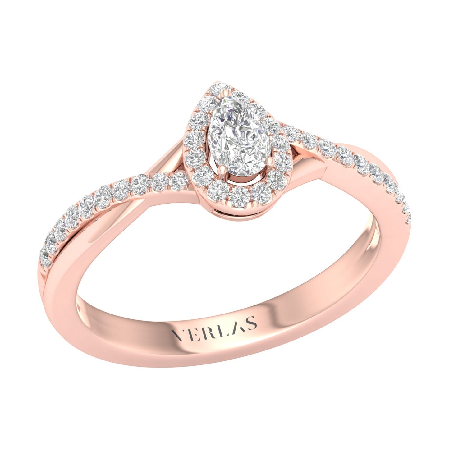 My Crossover Peeking Dewdrop Halo Ring