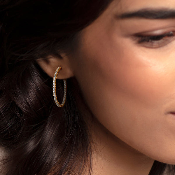 Petite Inside Out Atmos Diamond Hoops_Product angle _PCP Main Image