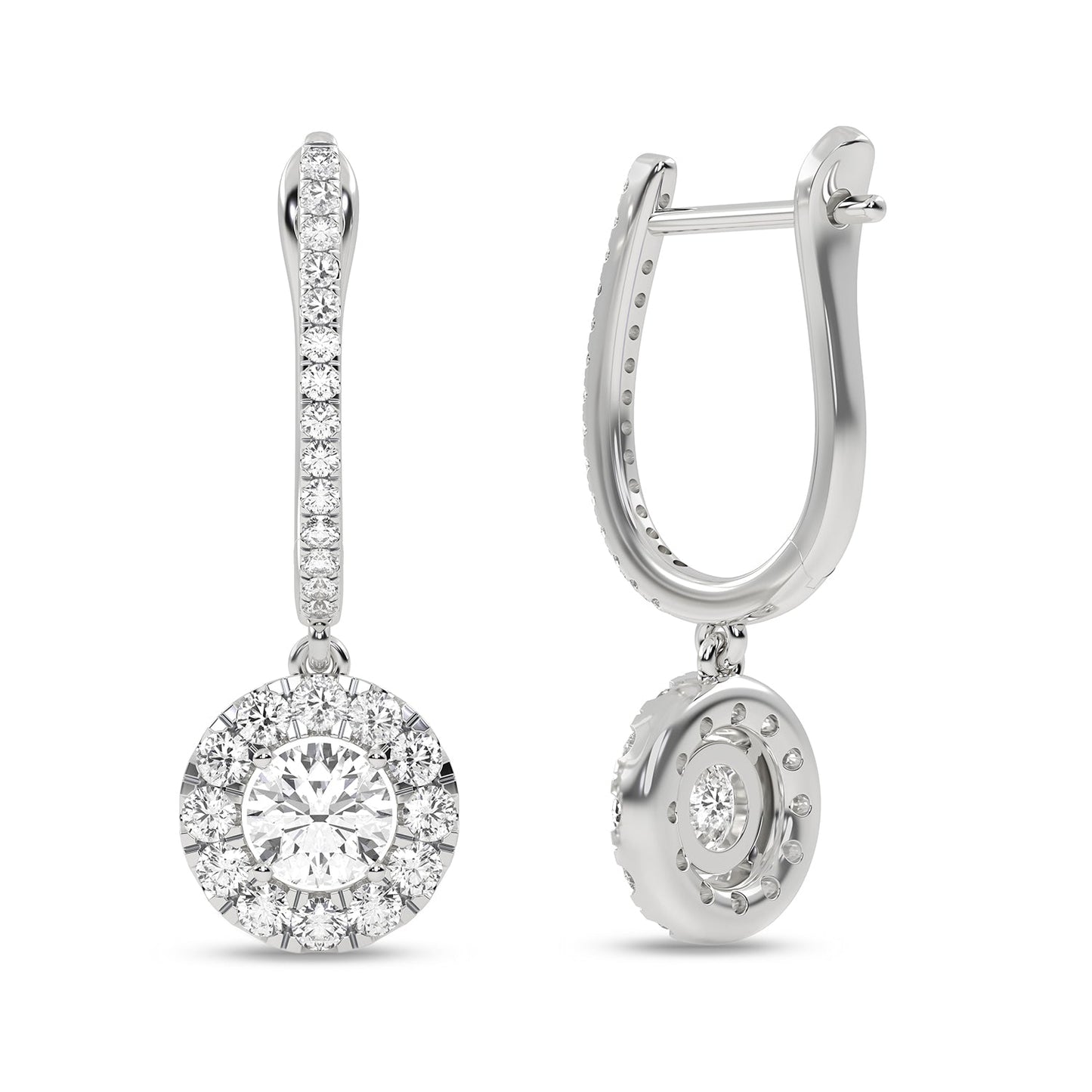 Round Halo Drop Earrings_Product Angle_7/8 Ct. - 3