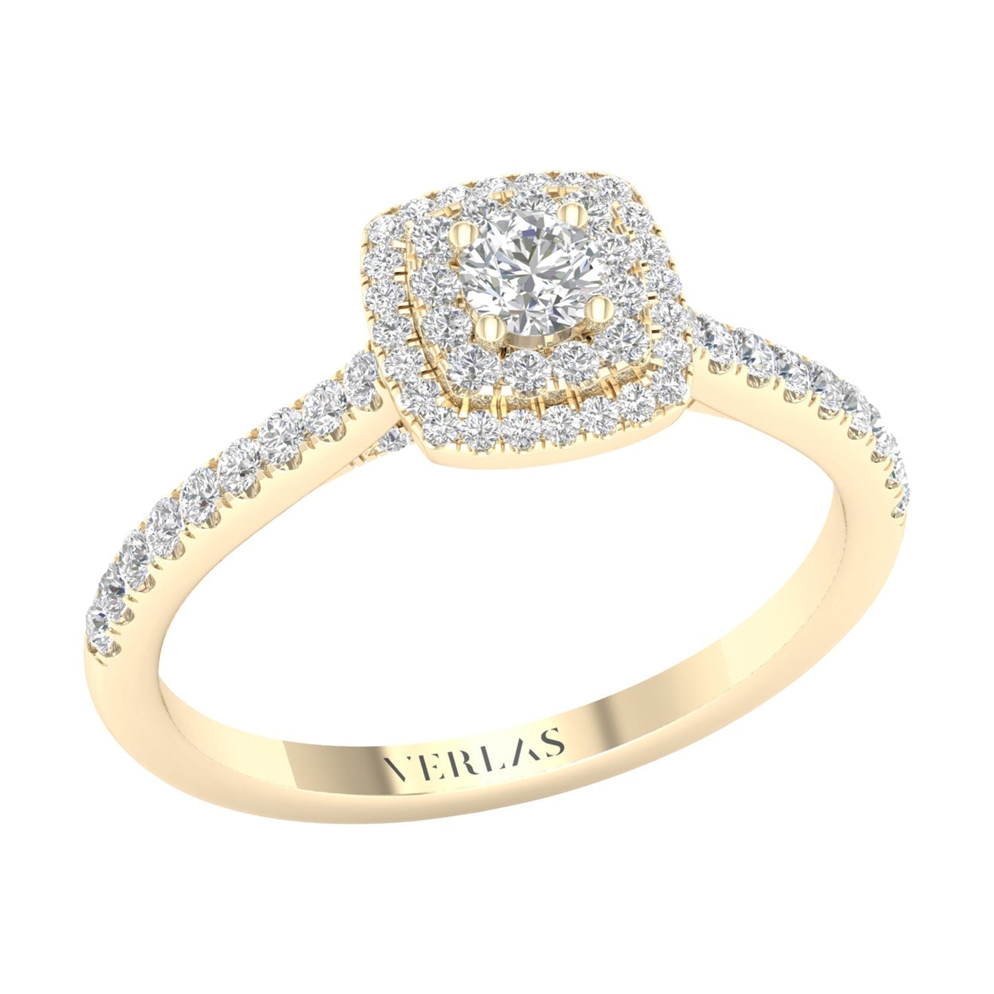 Quaint Signature Round Princess Double Halo Ring_Product Angle_1/2 - 2