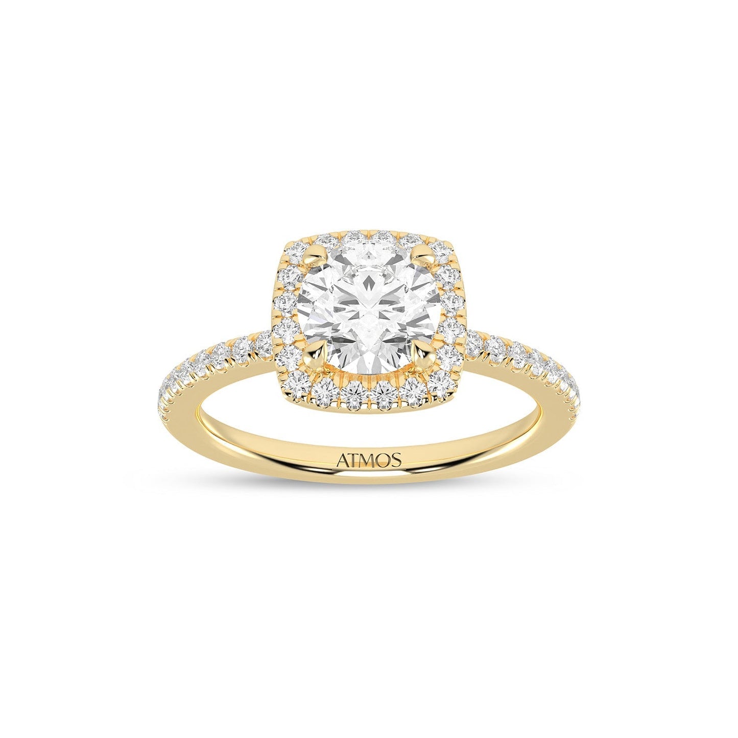 Luxe Round Center Princess Halo Ring