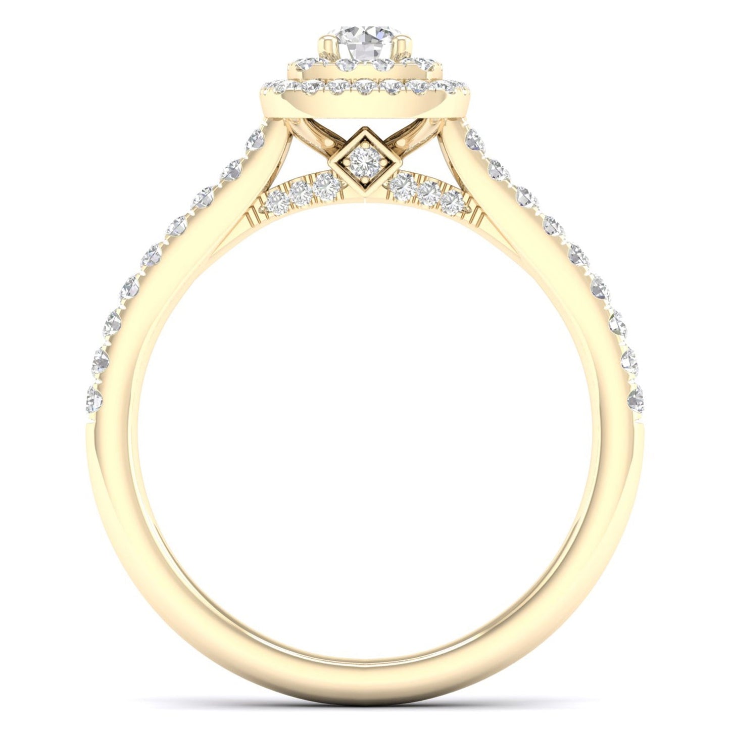 Quaint Signature Round Princess Double Halo Ring_Product Angle_1/2 - 3