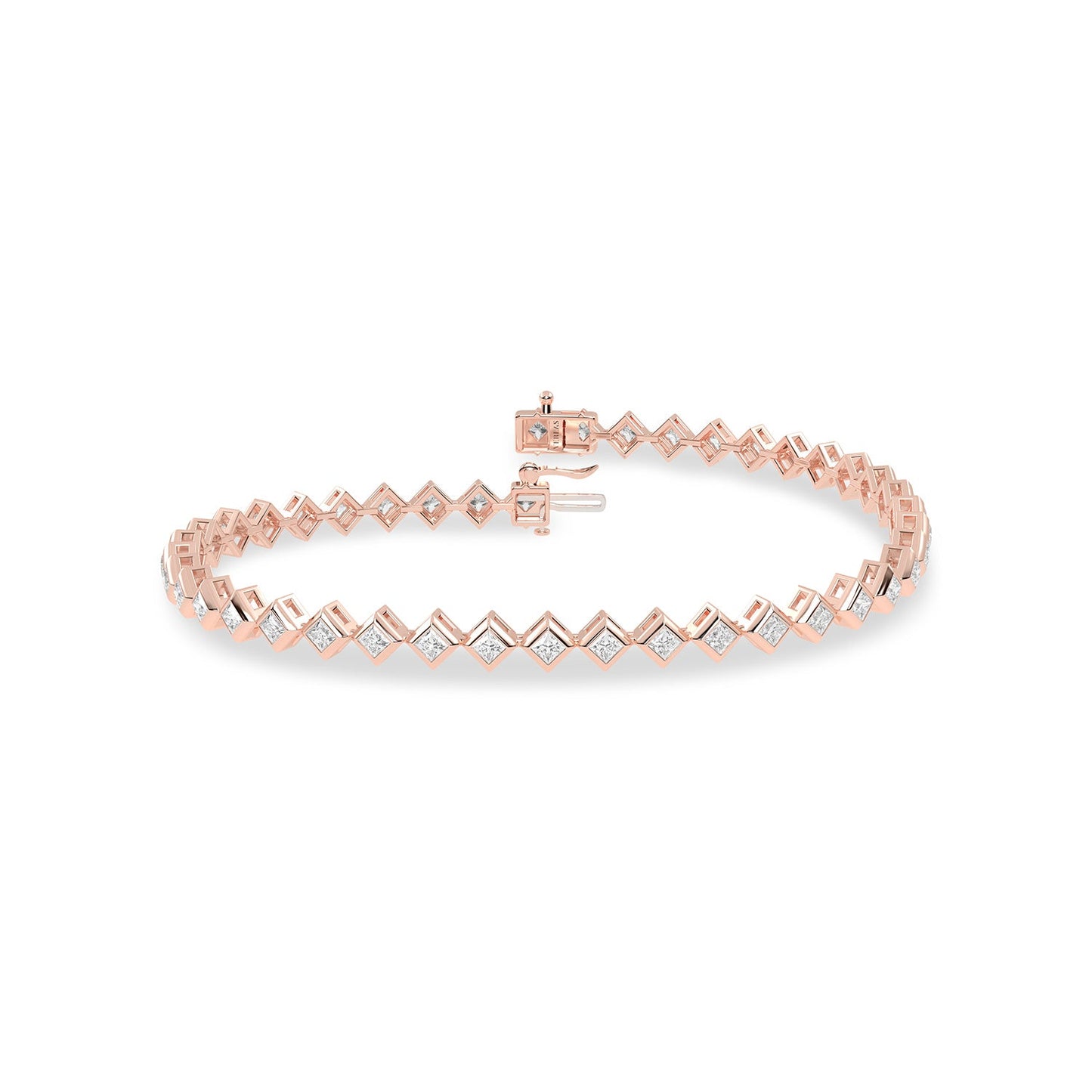 Bezel-Set Princess Tennis Bracelet