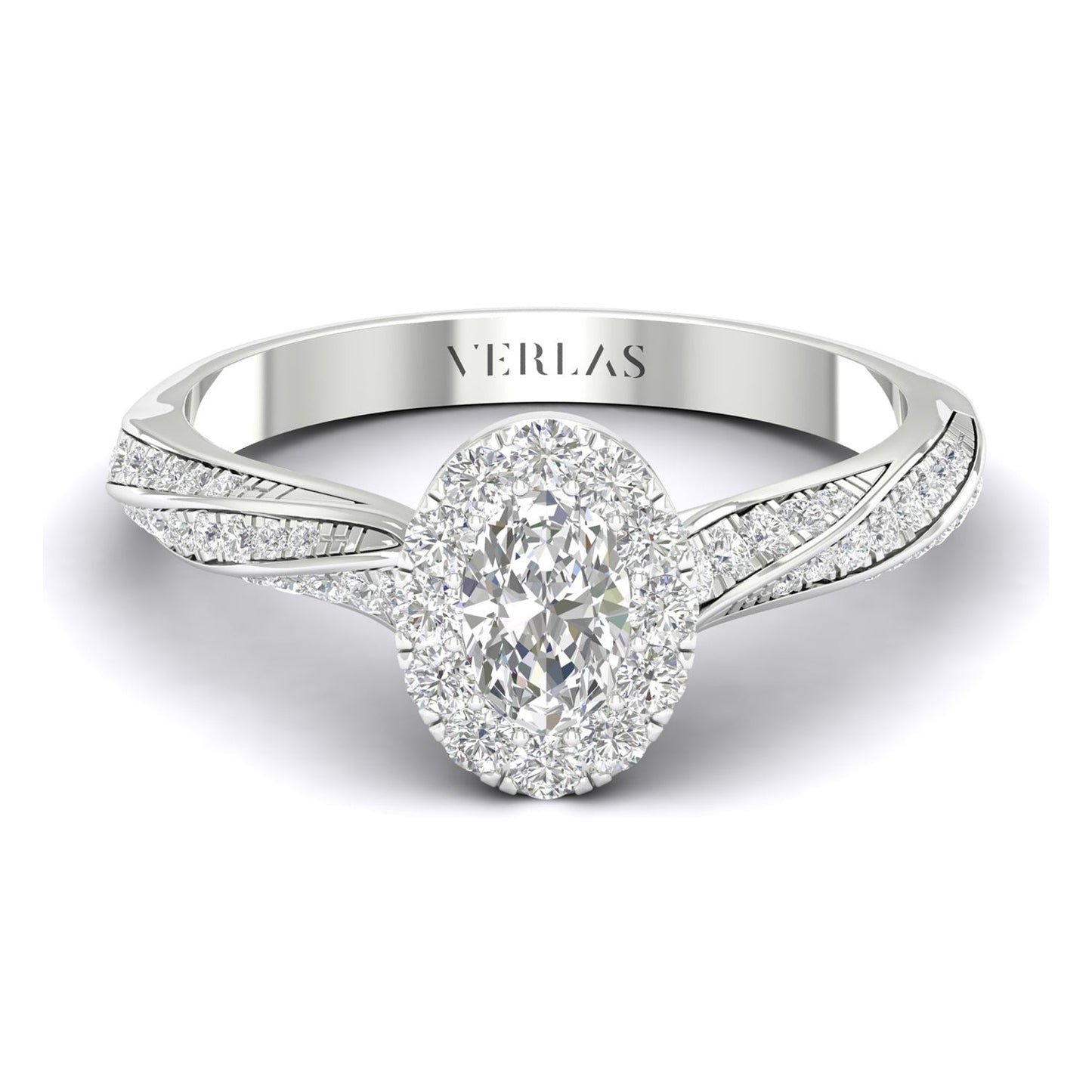 Swirl Iconic Ellipse Halo Ring