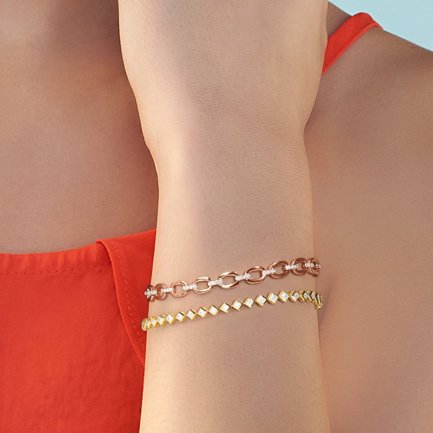 Bezel-Set Princess Tennis Bracelet_Product Angle_PCP Hover Image