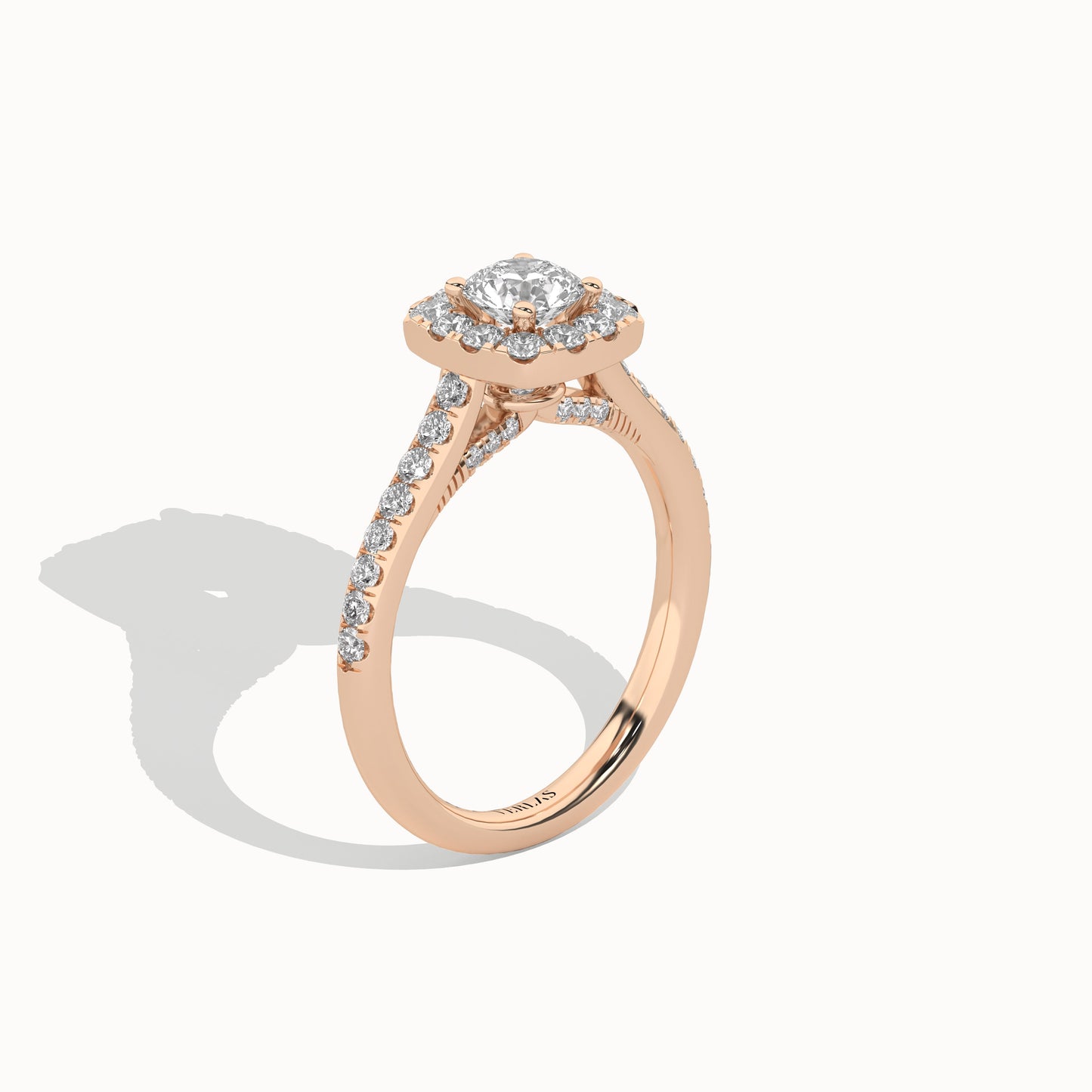 Round-Center Princess Halo Ring