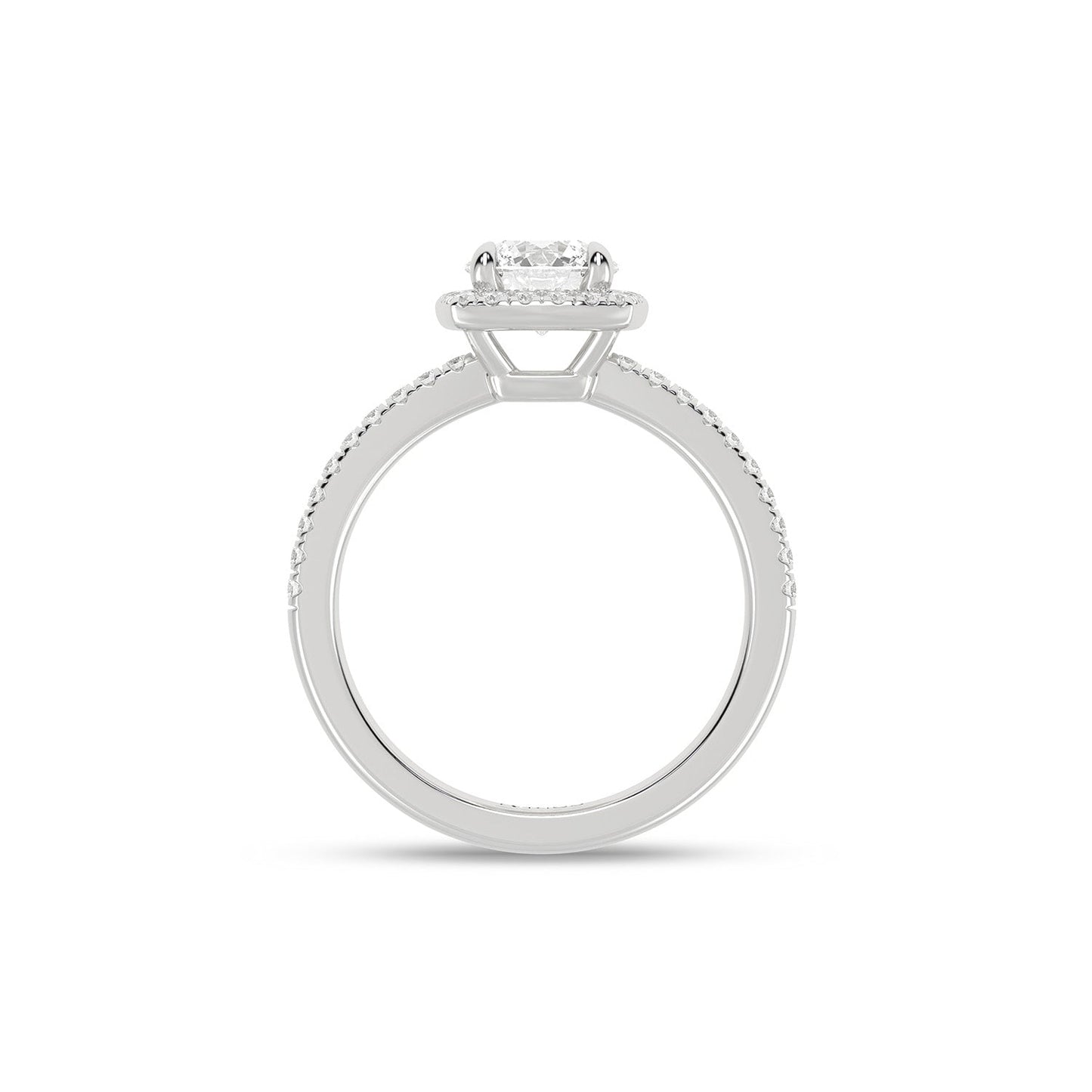 Luxe Round Center Princess Halo Ring