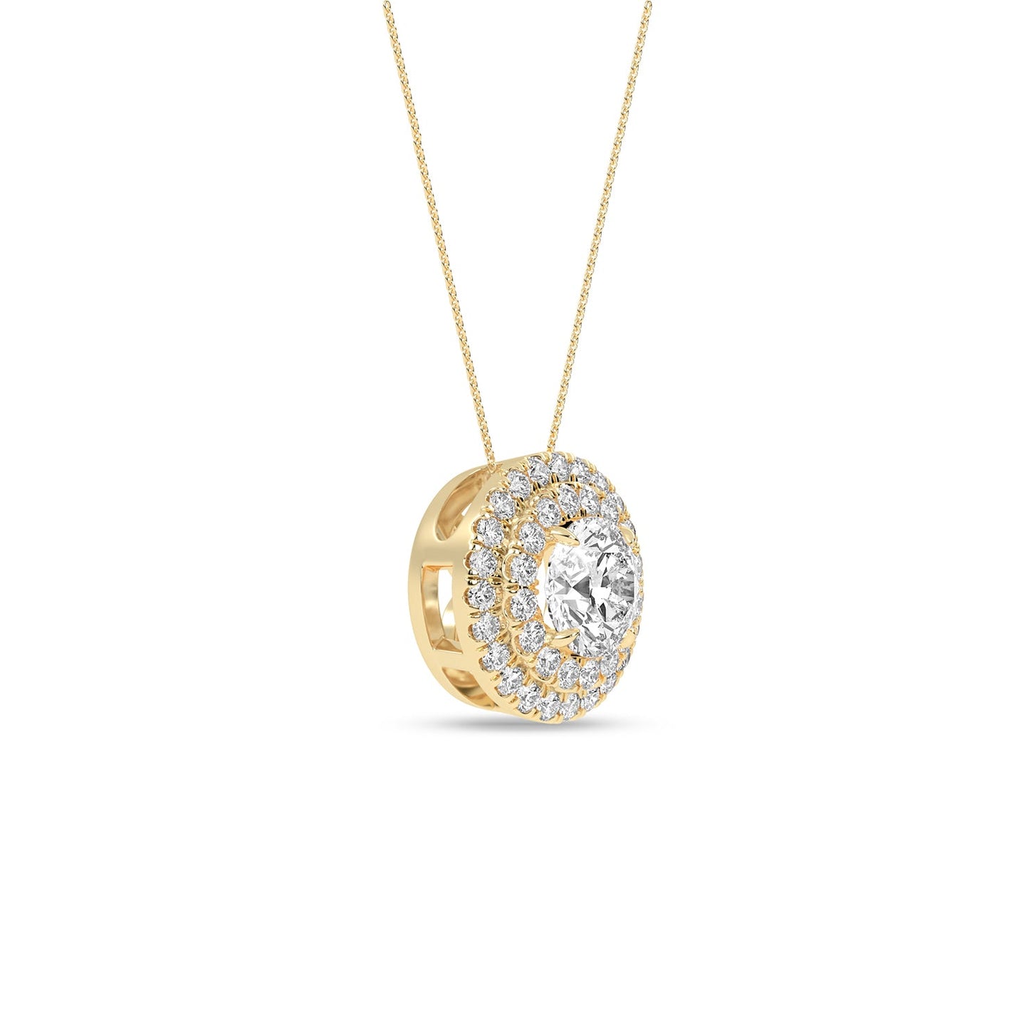 Quaint Double Halo Atmos Round Pendant_Product Angle_1 Ct. - 2