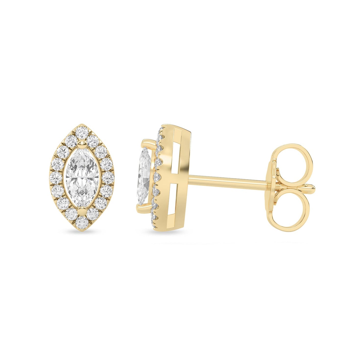 Marquise Halo Studs_Product Angle_1/3 Ct. - 1