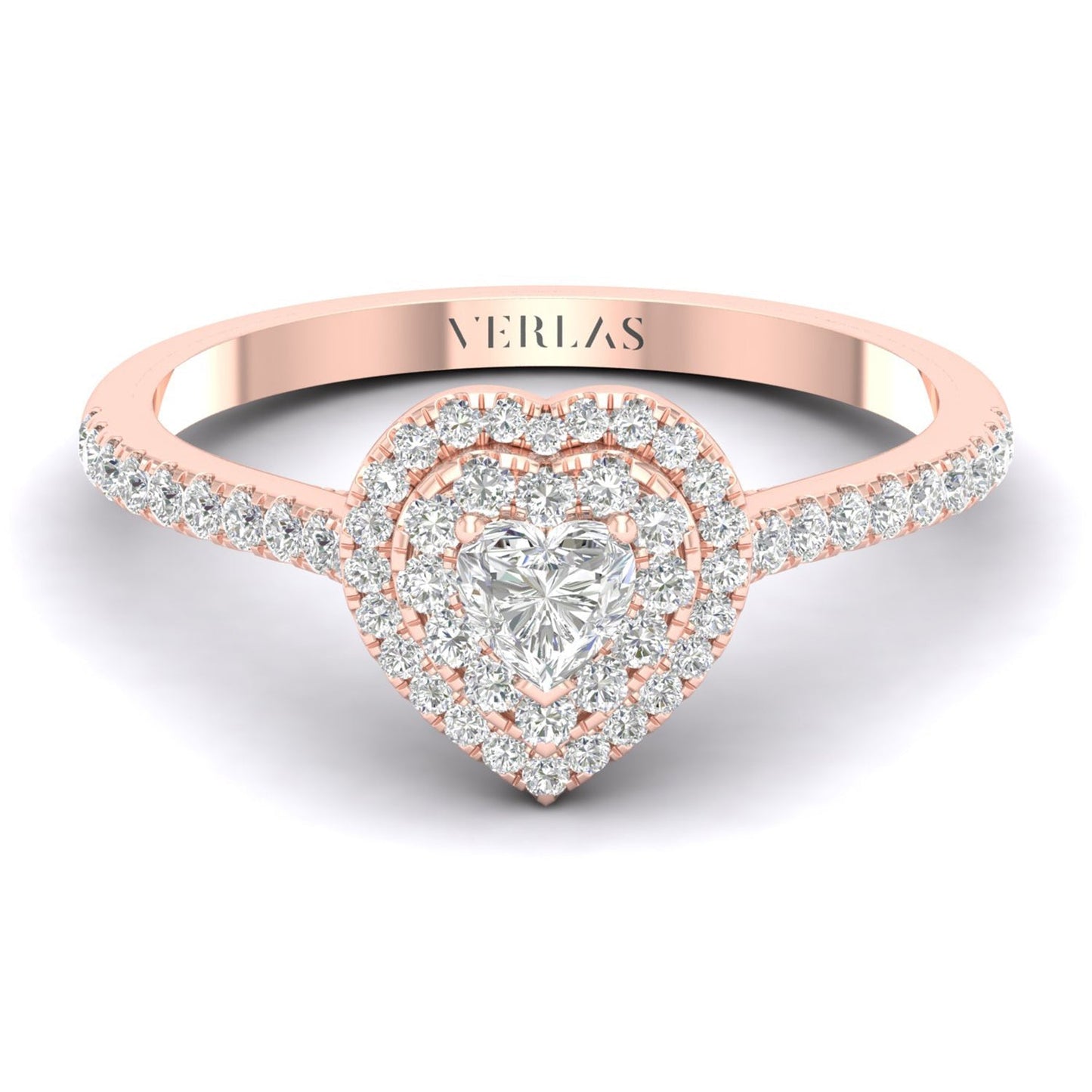 Signature Heart Double Halo Ring