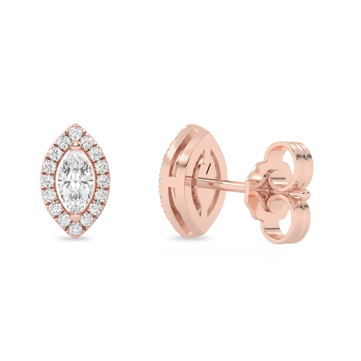 Marquise Halo Studs_Product Angle_1/3 Ct. - 3