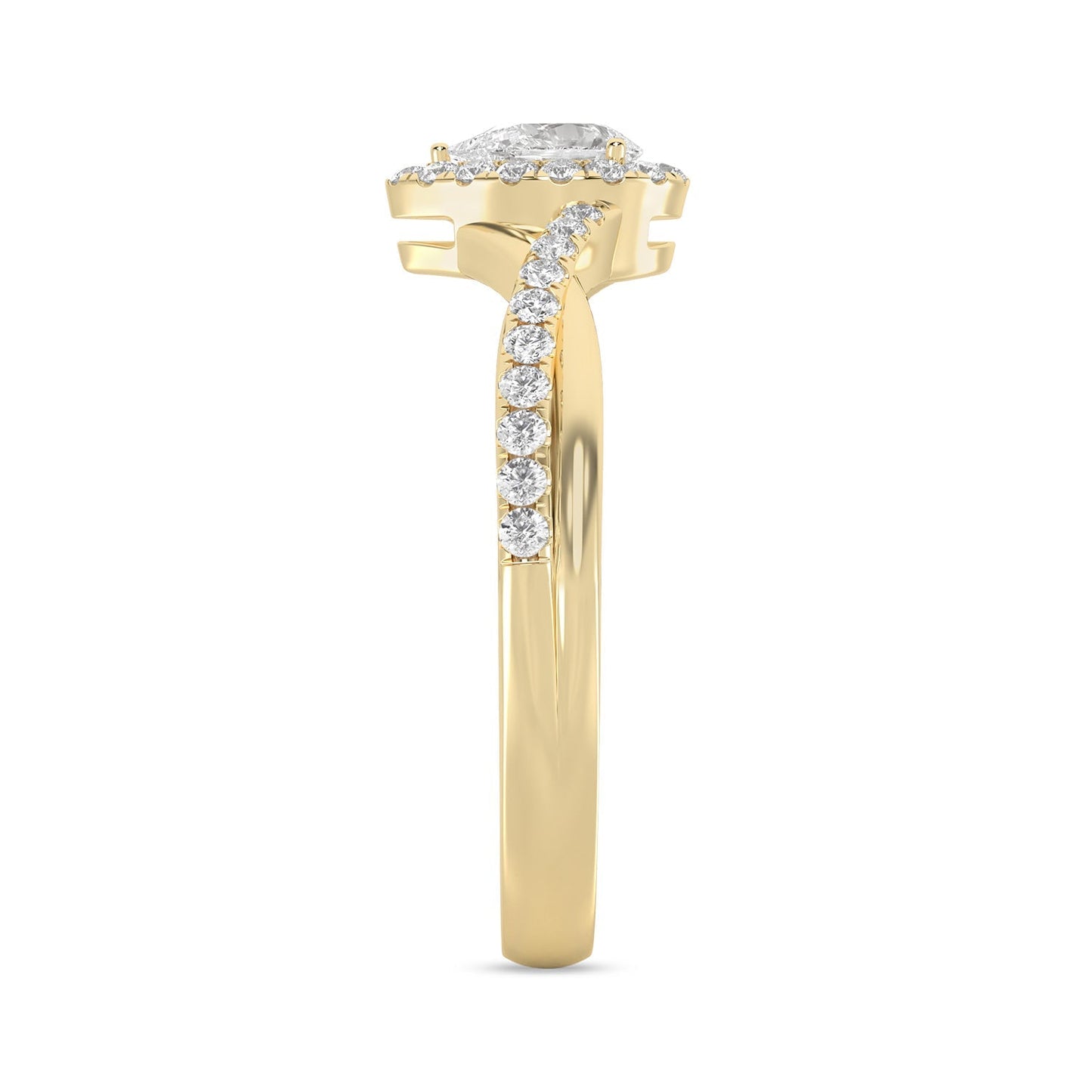 My Crossover Peeking Dewdrop Halo Ring