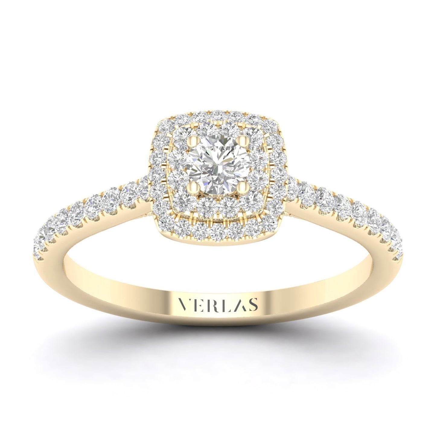 Quaint Signature Round Princess Double Halo Ring_Product Angle_1/2 - 5