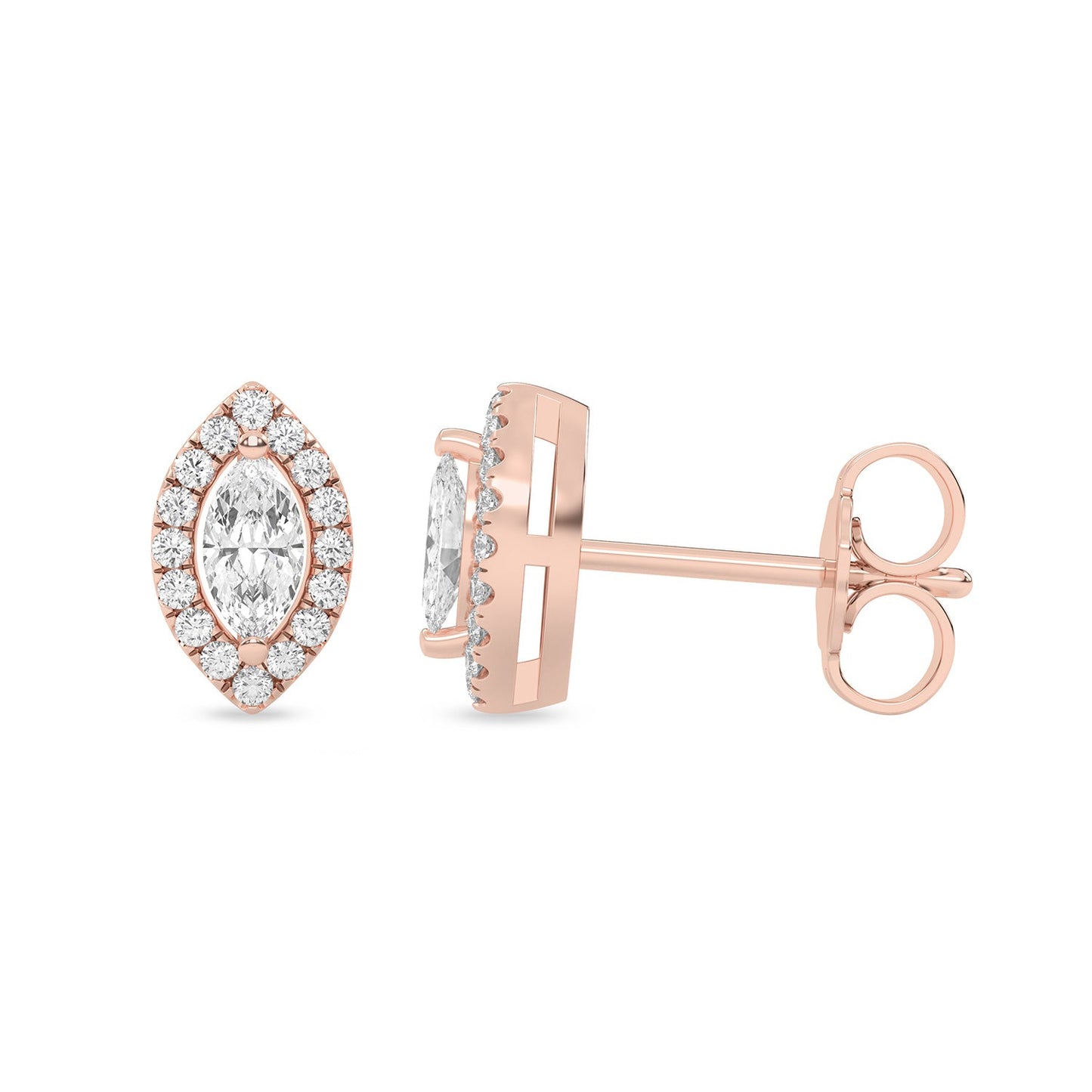 Marquise Halo Studs_Product Angle_1/3 Ct. - 1