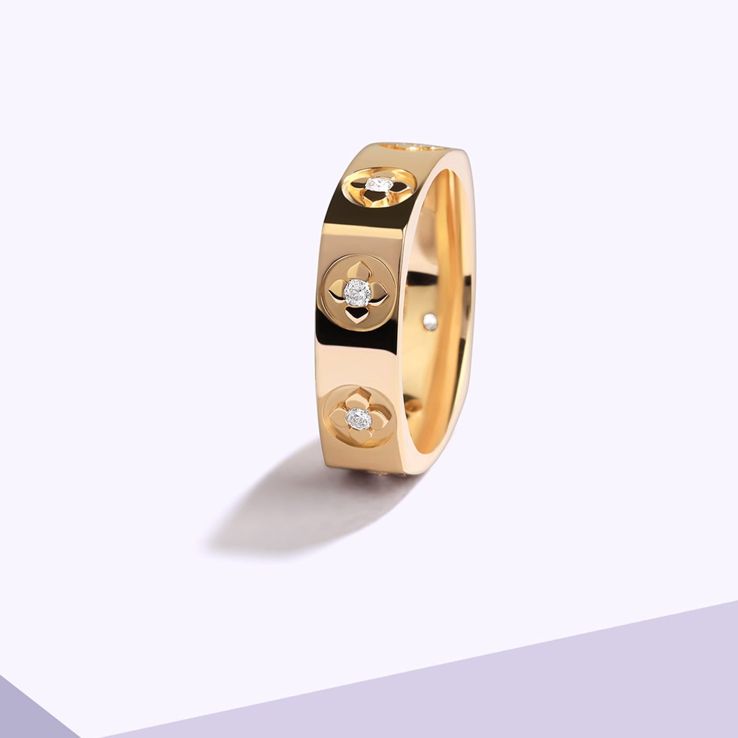 La Fleur 6.10mm 6-Diamonds Square Band
