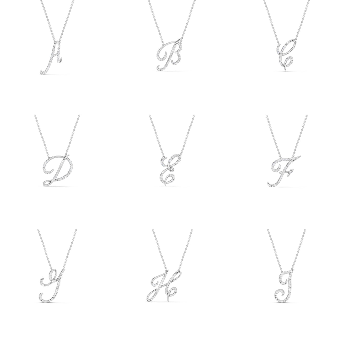 Signature Diamond Alphabet Necklace