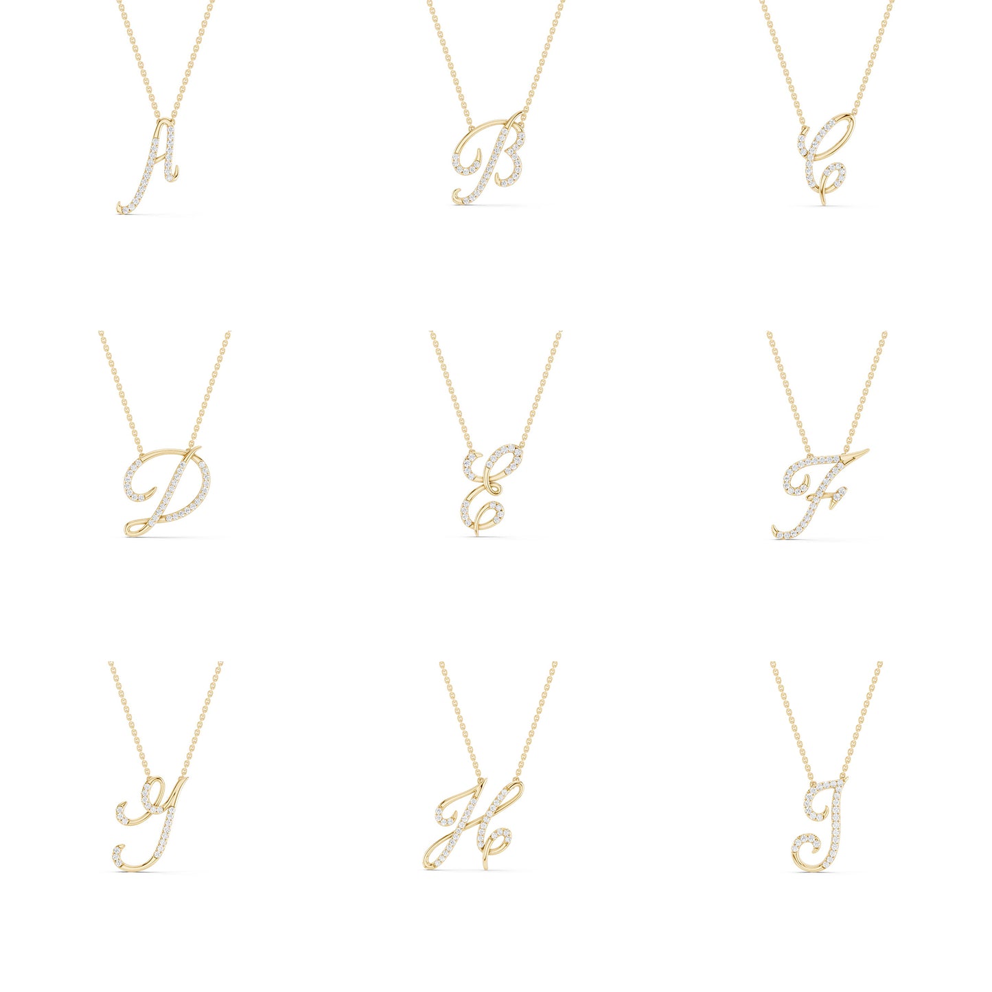 Signature Diamond Alphabet Necklace