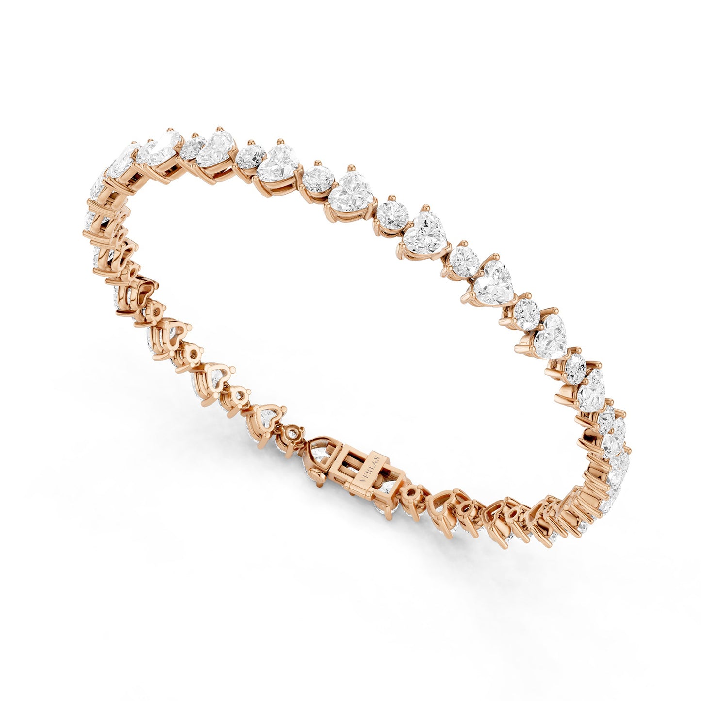 Alternating Heart & Round Tennis Bracelet
