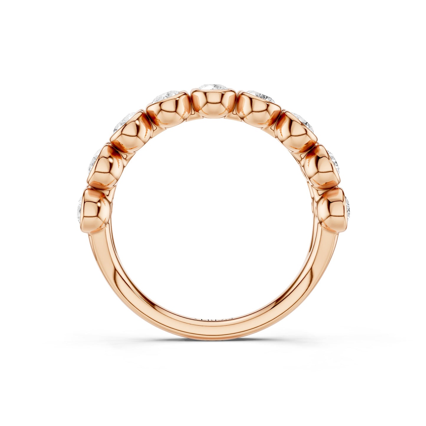 Two-Tier Round Bezel-Set Diamond Band