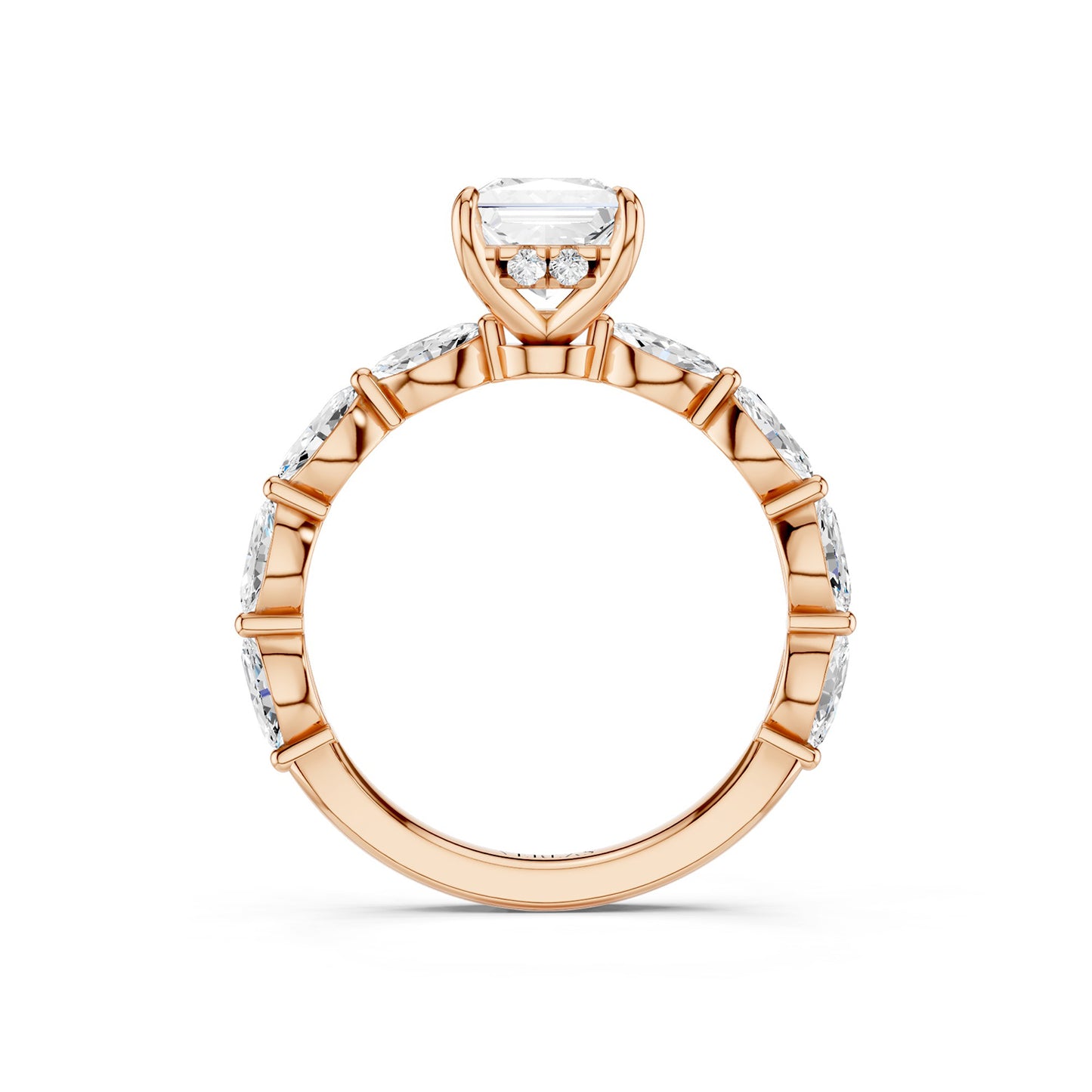 Princess-Marquise Hidden Halo Diamond Ring