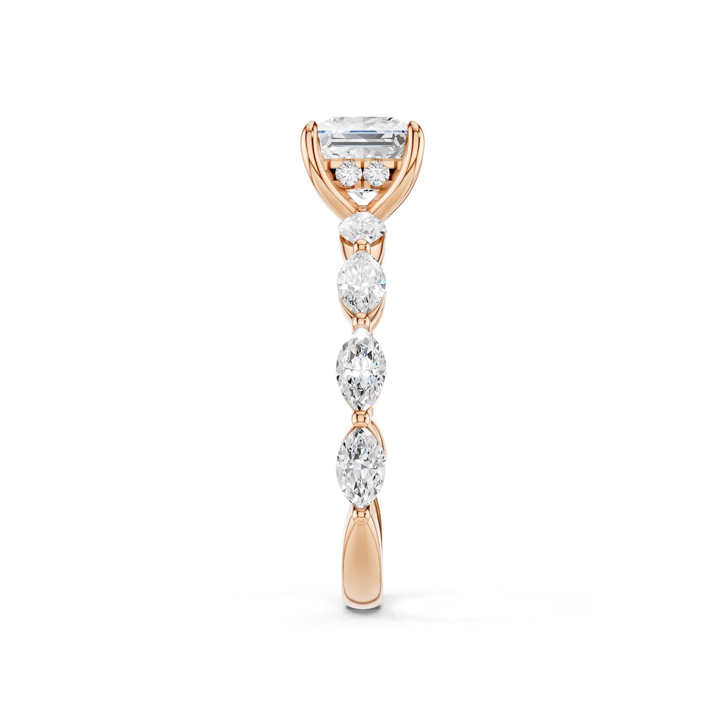 Princess-Marquise Hidden Halo Diamond Ring