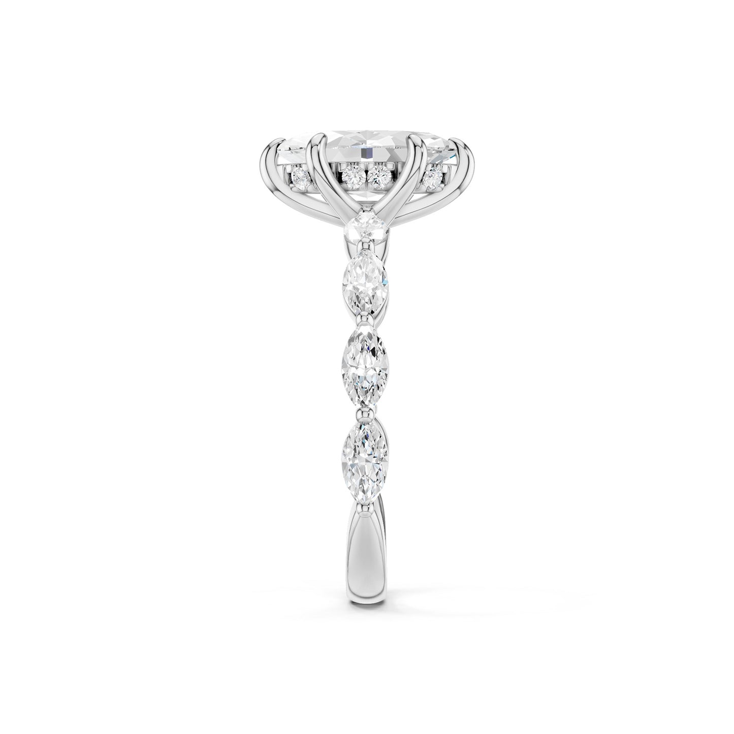 Marquise Hidden Halo Diamond Ring