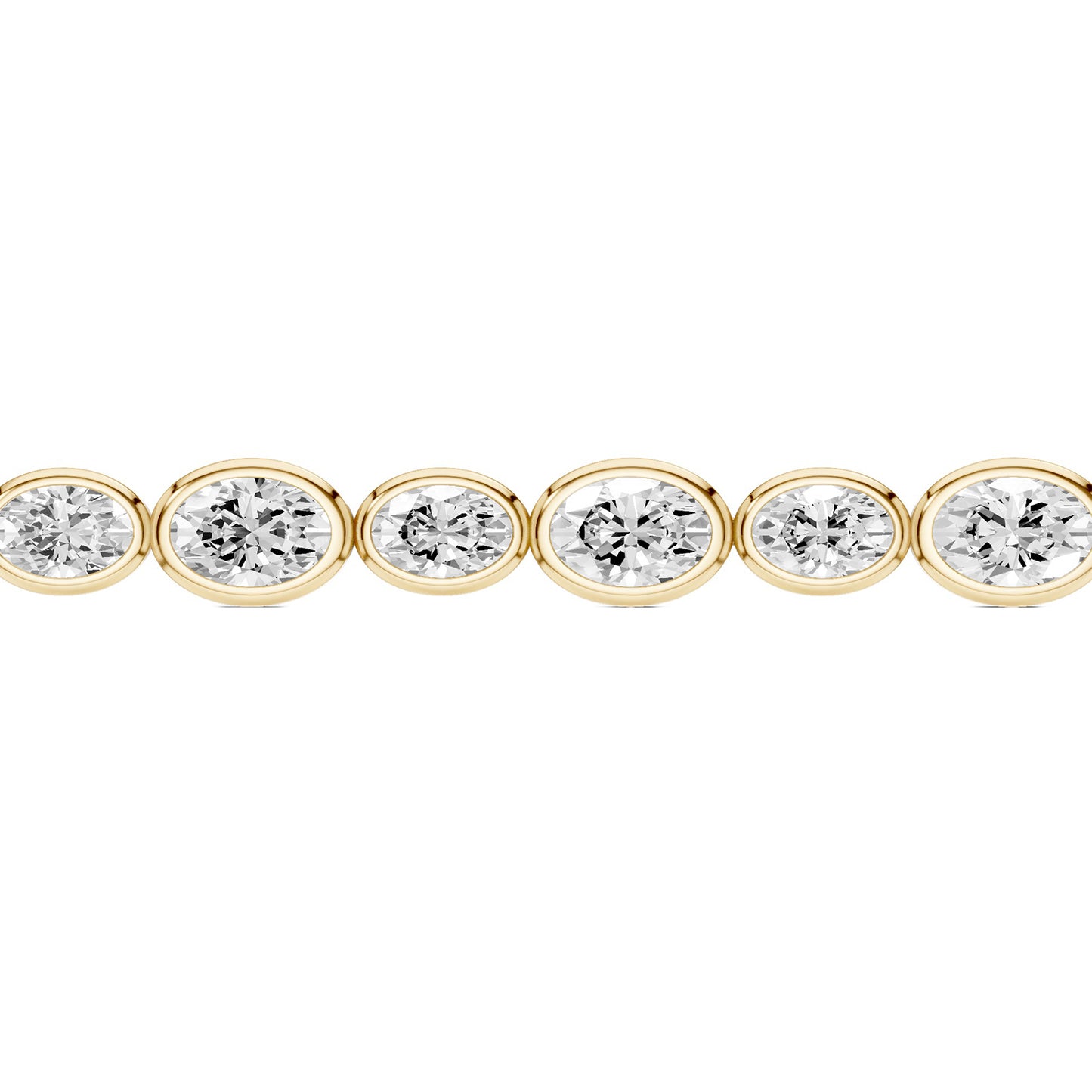 Asymmetrical Bezel-set Oval Tennis Bracelet